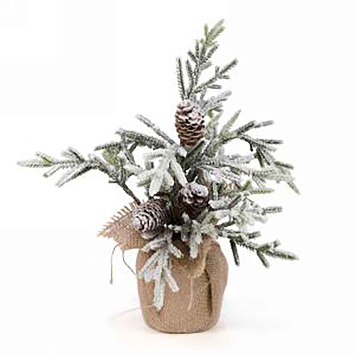 Sapin enneigé dans une base en jute, 13"