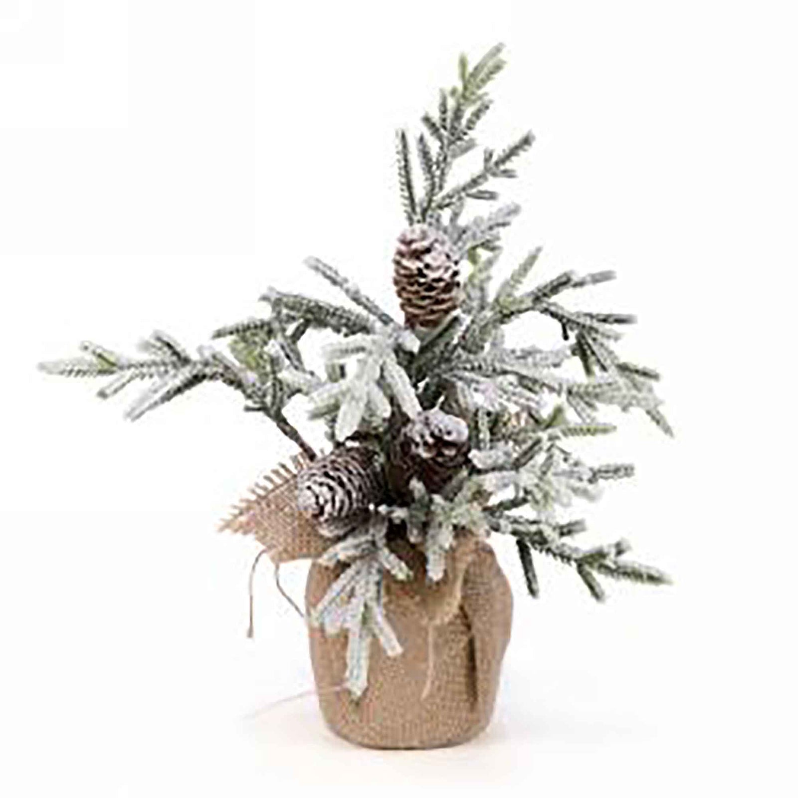 Sapin enneigé dans une base en jute, 13"