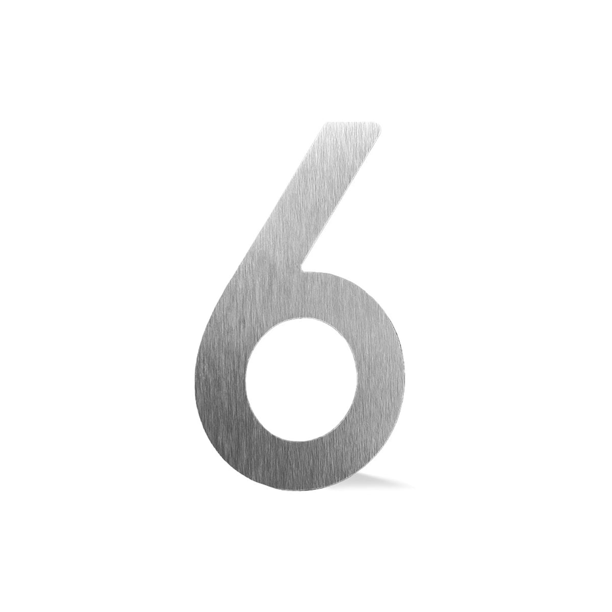Chiffre autocollant de 4’’en ABS, #6 (aluminium)