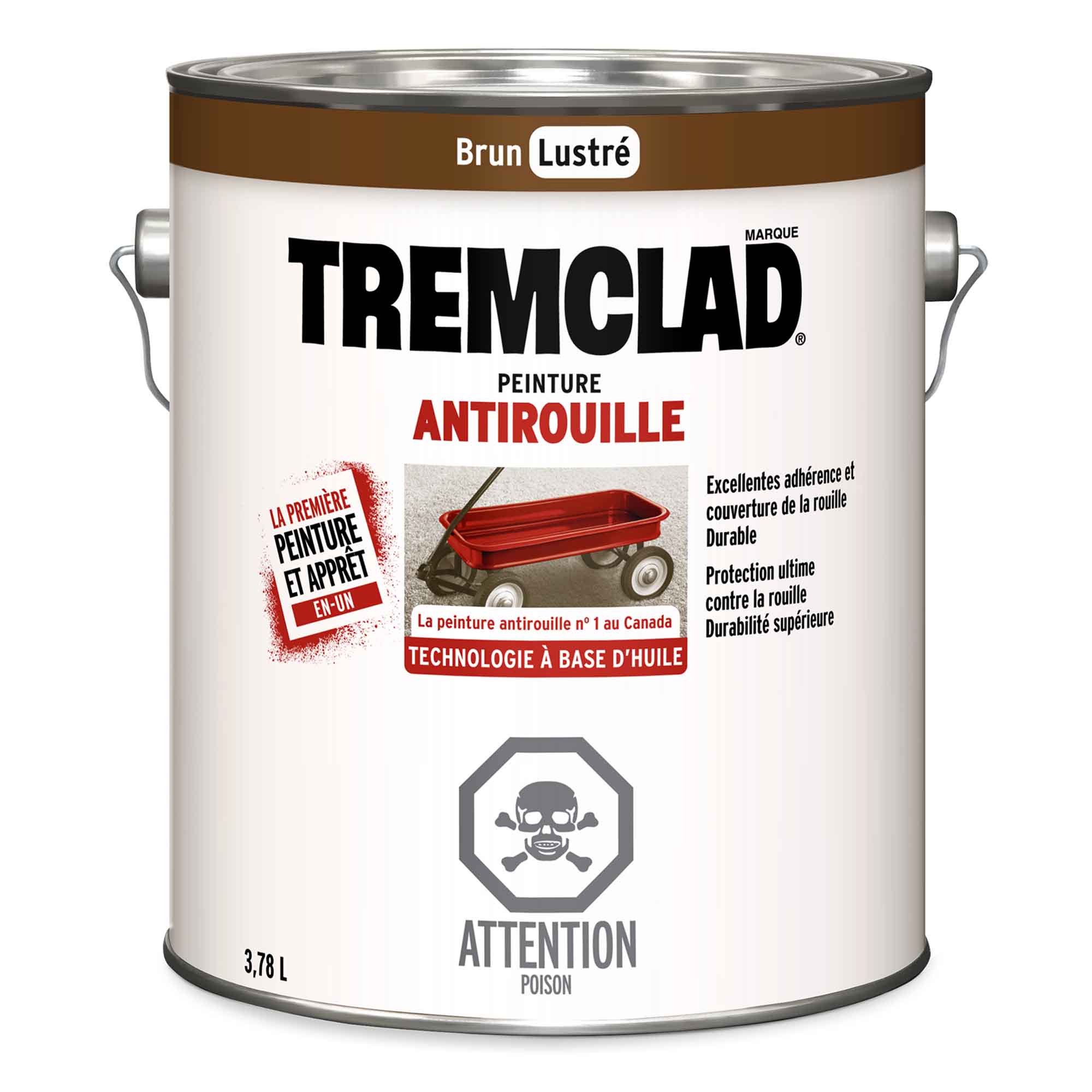 Tremclad peinture antirouille à base d'huile brun lustré, 3,78 L