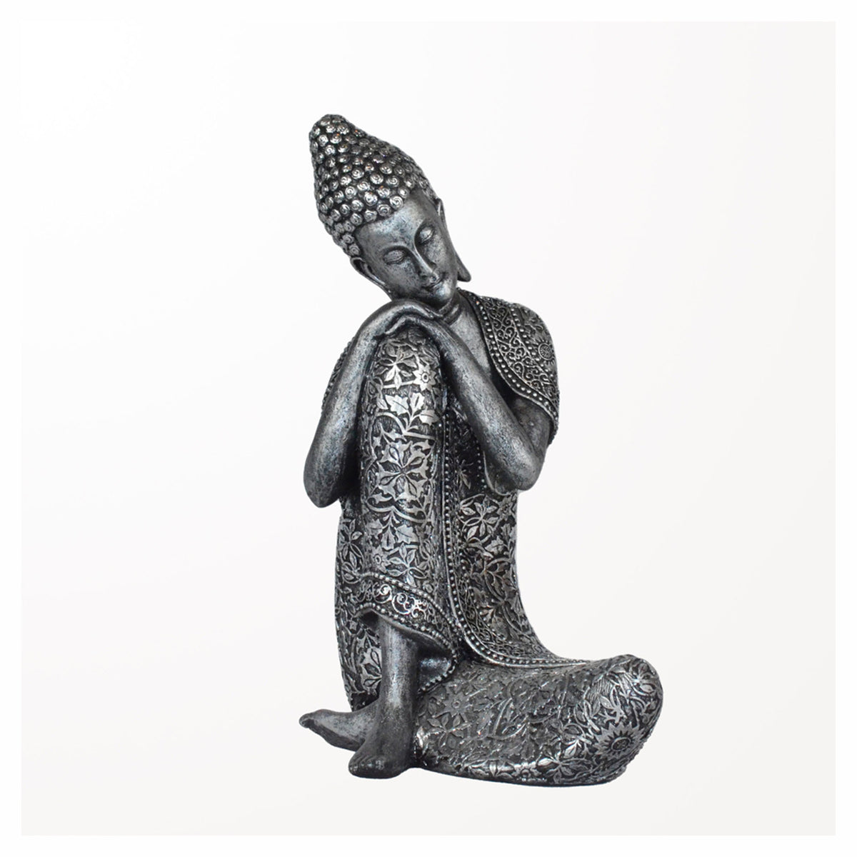 Statue de Bouddha thaïlandais avec tête penchant à droite, 6'' x 5'' x 9''