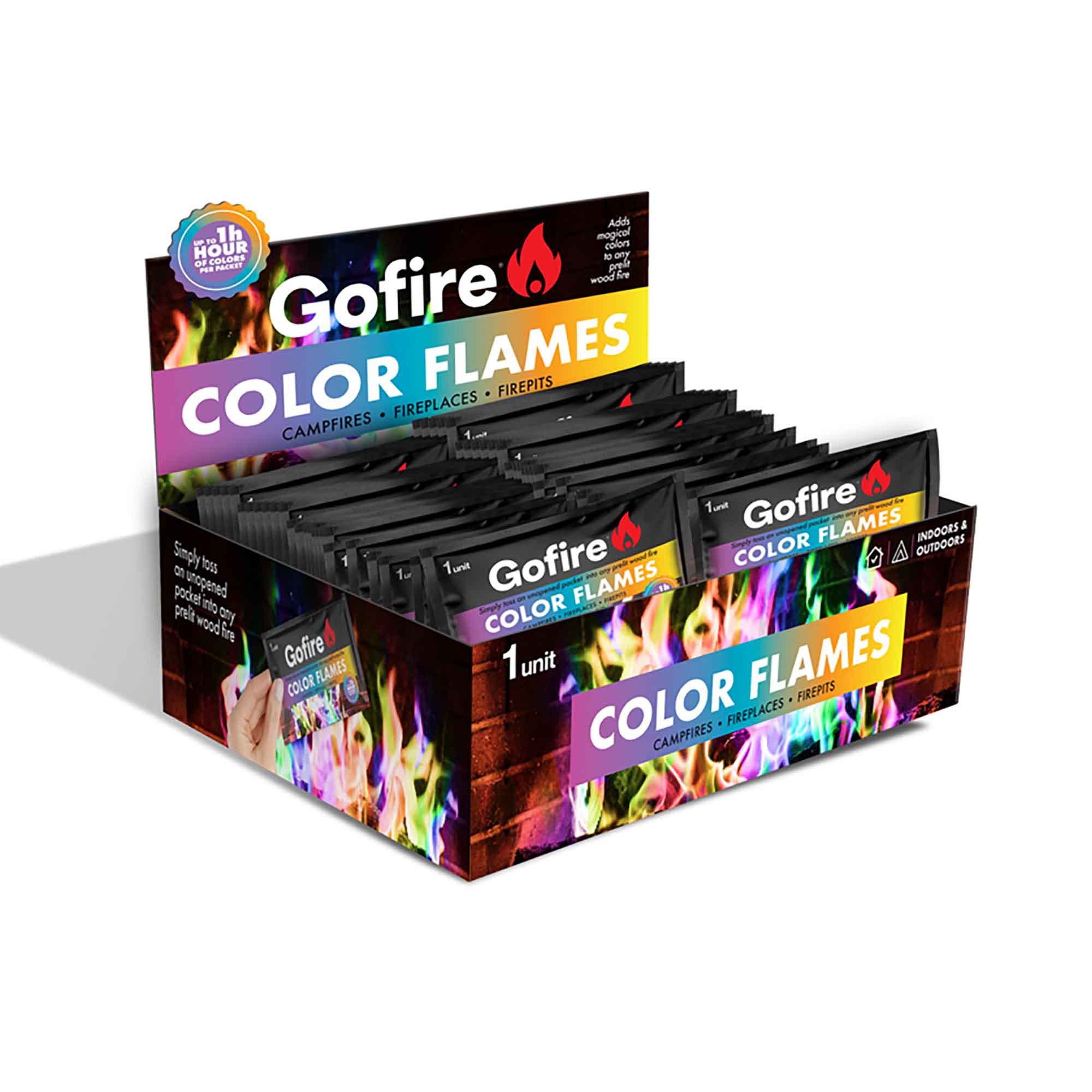 Produit pour flammes colorées pour feu, jusqu'à 1 heure