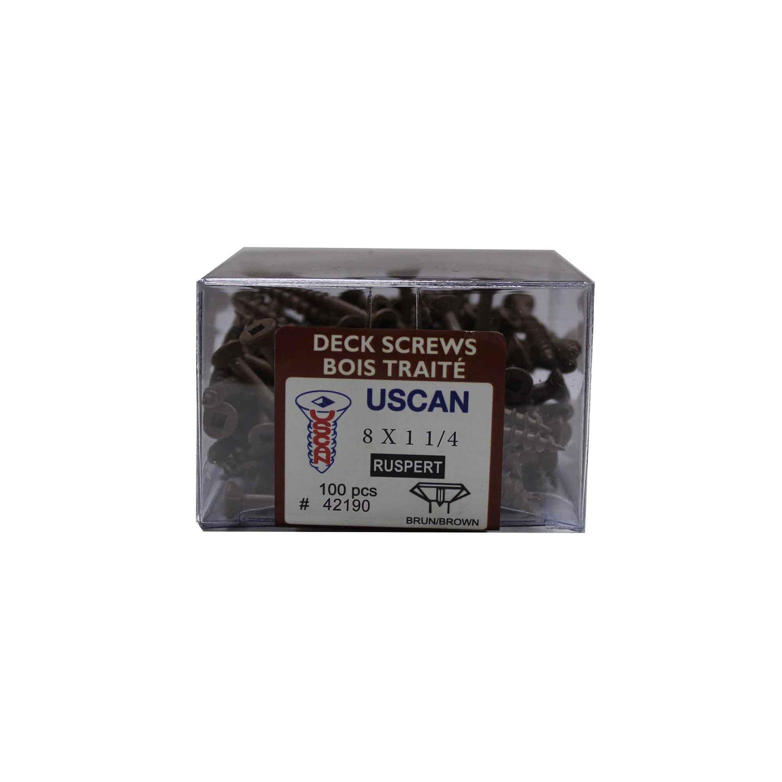 Vis à bois traité brune, #8 x 1-1/4" (100 unités)