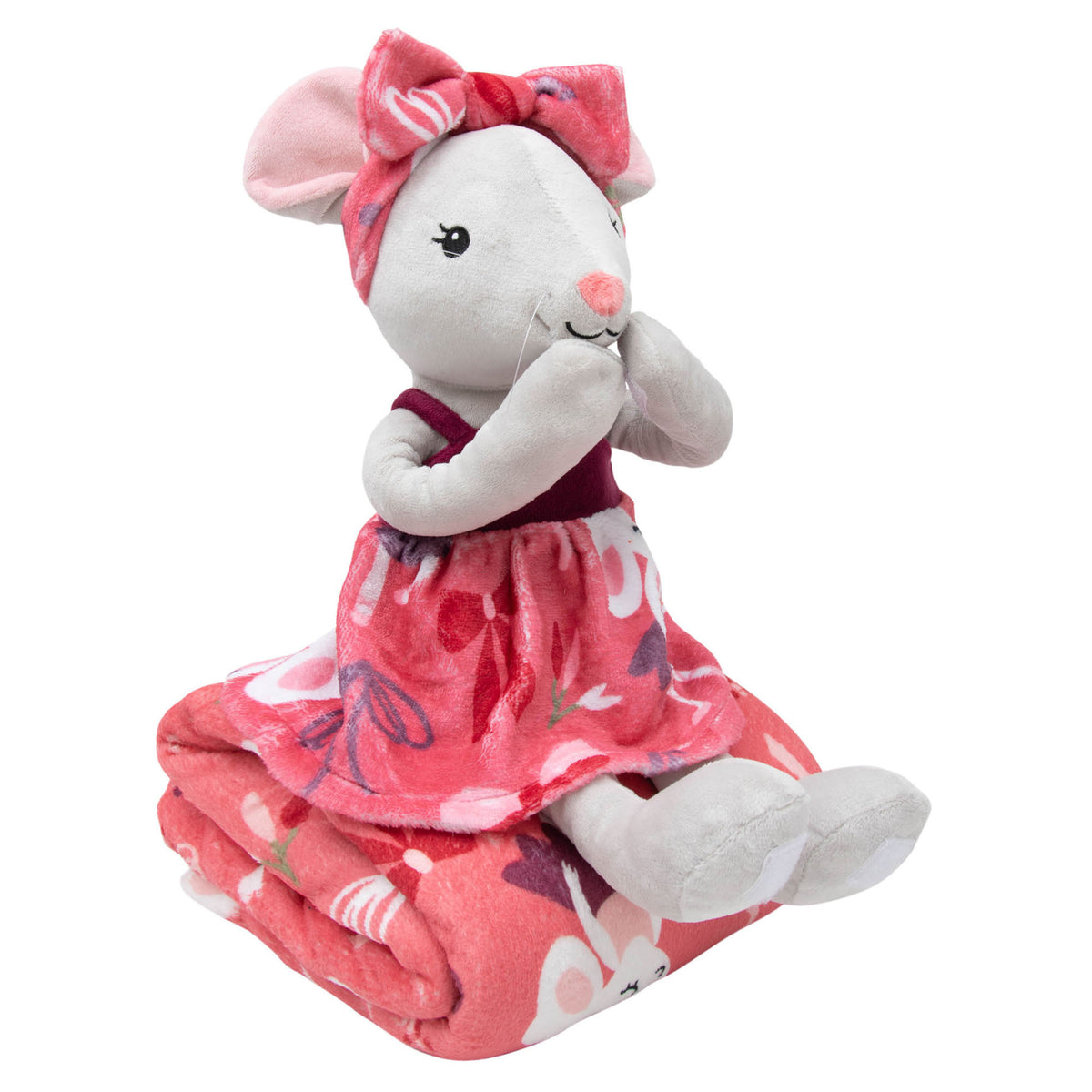 Ensemble d'un jeté et d'une peluche pour enfants, 48'' x 60'' (Mila la souris)