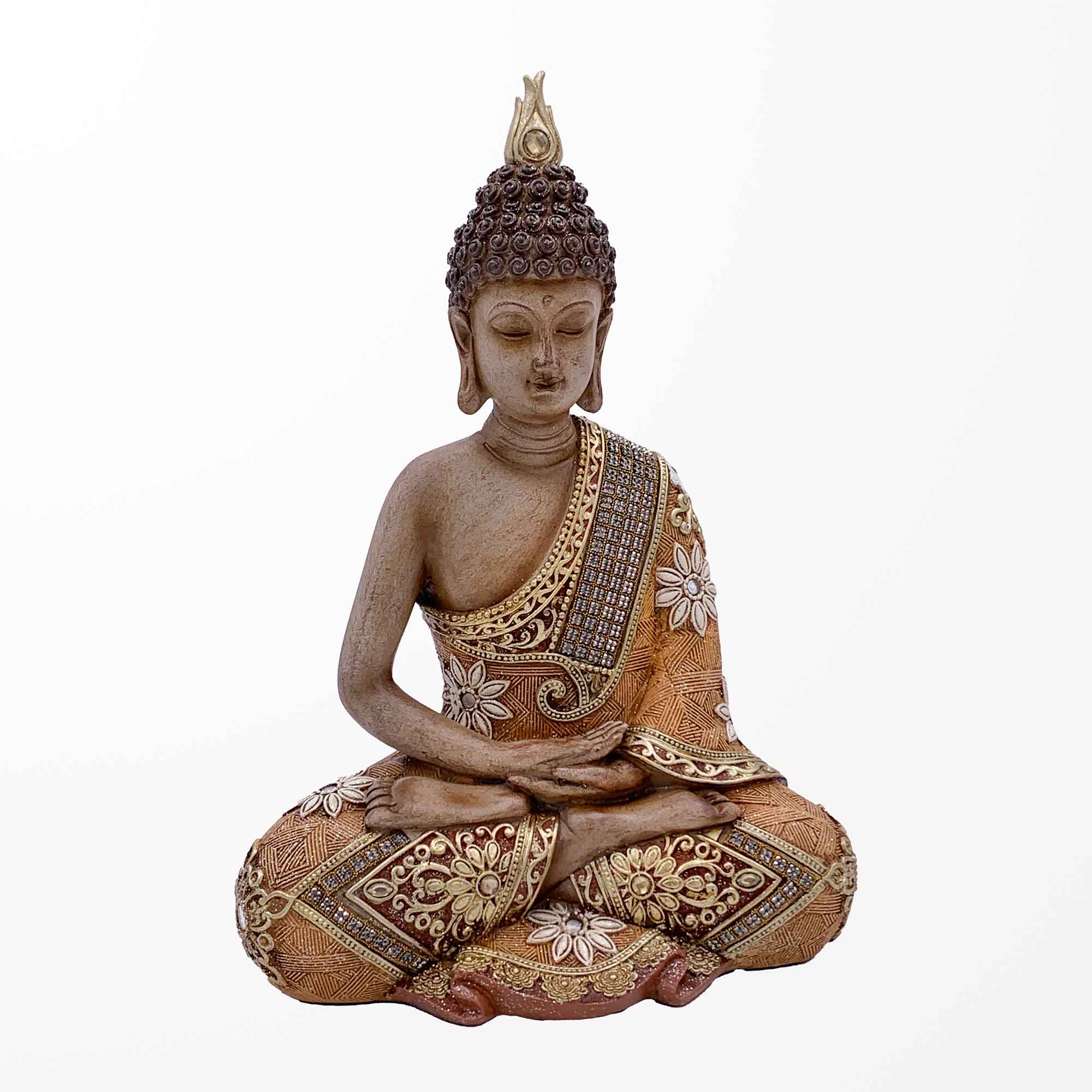 Statuette de bouddha en pose de Dhyanna, 8'' x 4-1/2'' x 11-1/2''