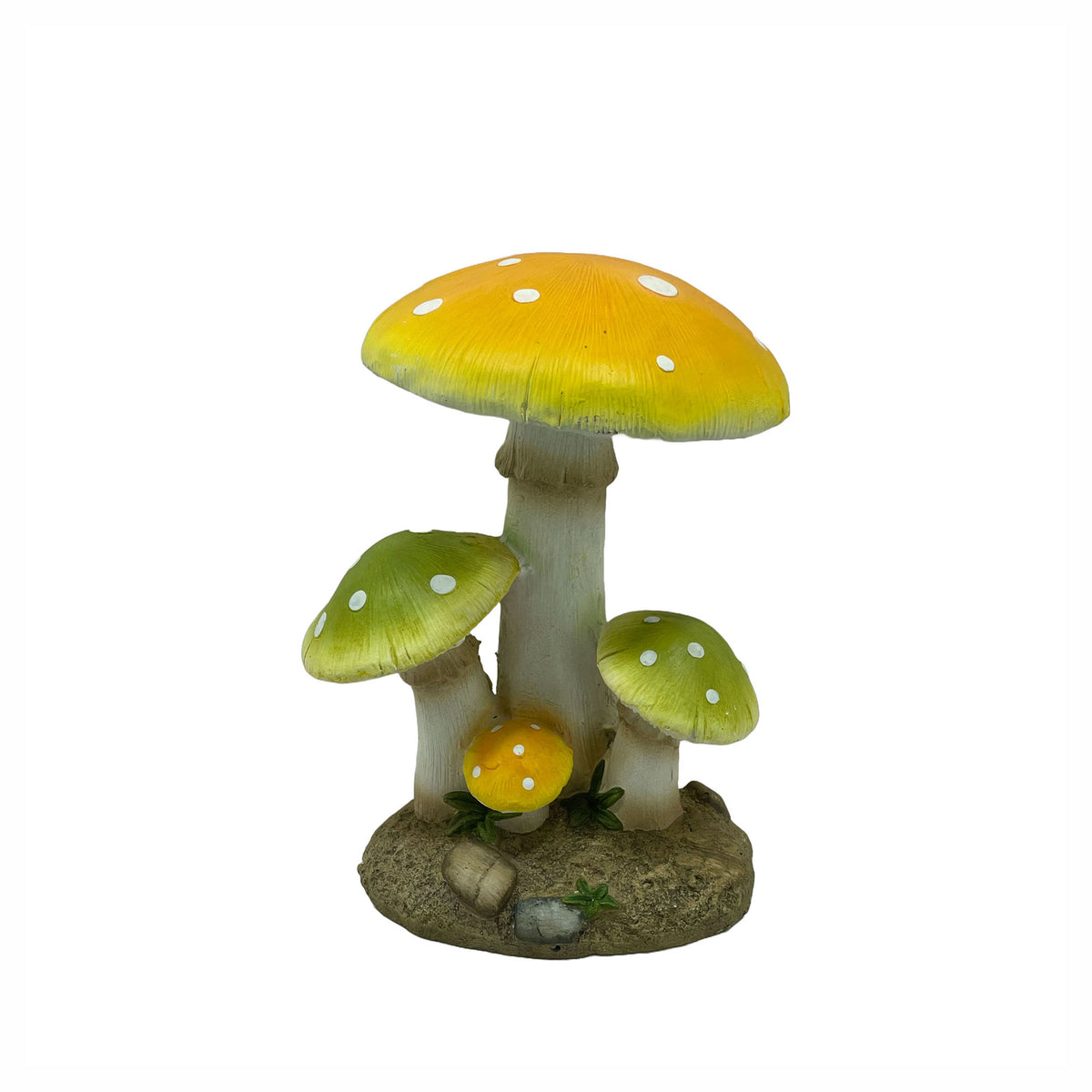 Décoration de jardin avec 4 champignons, 11" x 9-1/2" x 14-1/4"