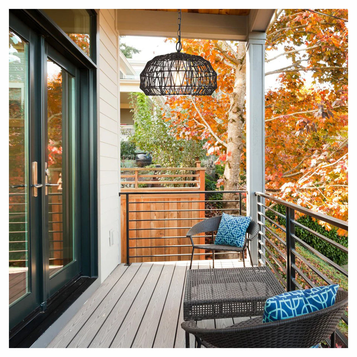 Luminaire suspendu enfichable Diego à 1 lumière, noir (pour l'intérieur et l'extérieur)