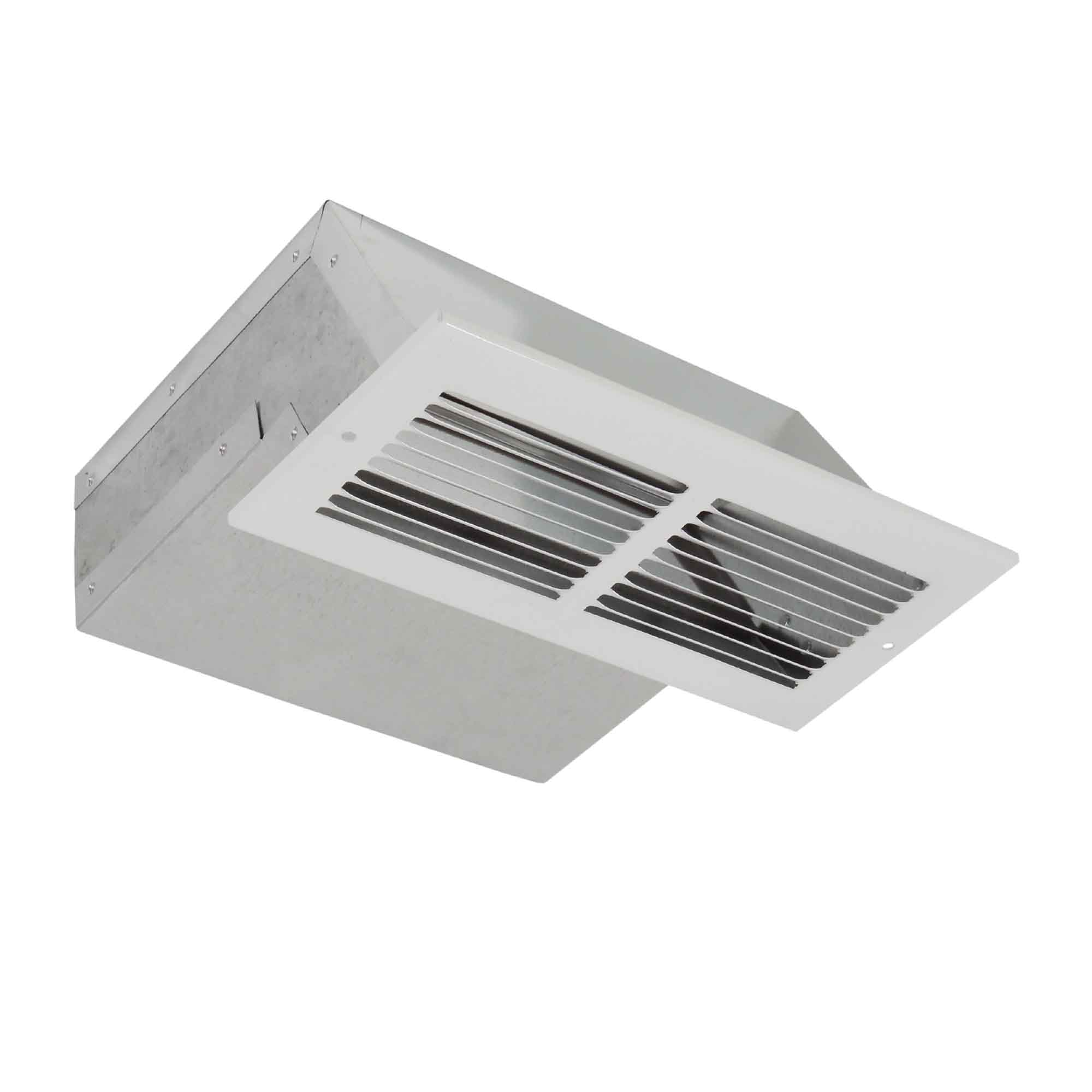 Évent d'évacuation pour soffit en acier galvanisé avec grille peinte en blanc, 3-1/4" x 10"