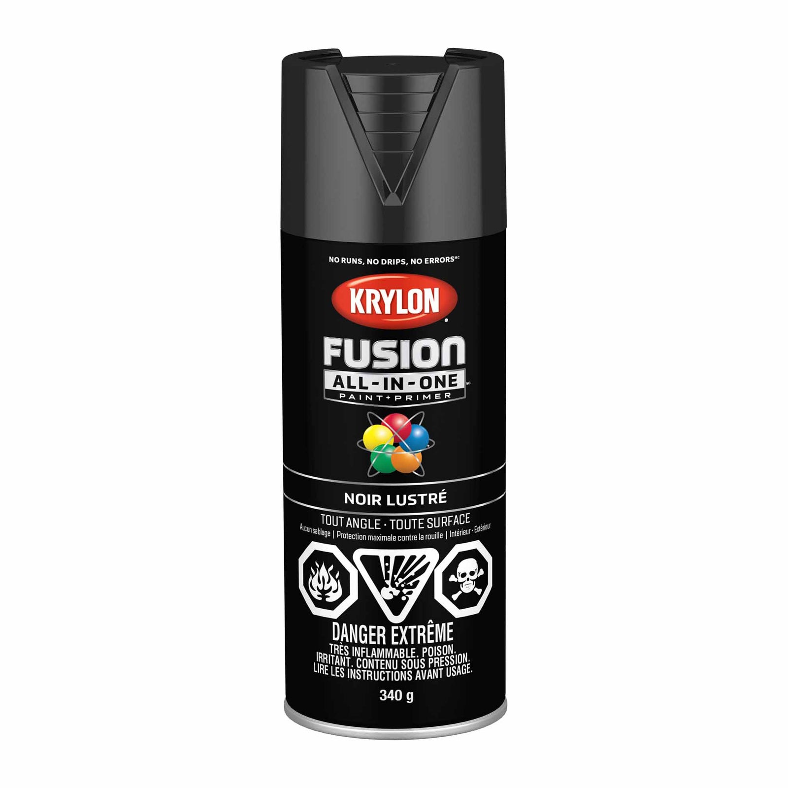 Krylon Fusion All-In-One aérosol noir lustré, 340 g