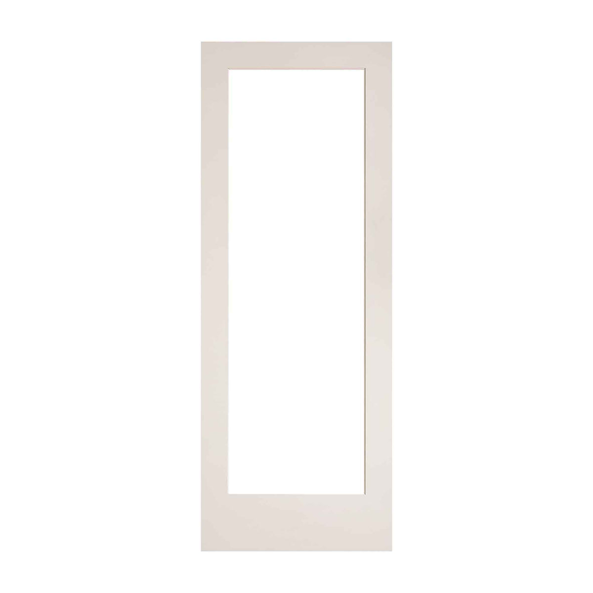 Porte Française de style Shaker à 1 verre clair avec apprêt blanc, 32&#39;&#39; x 80&#39;&#39; 