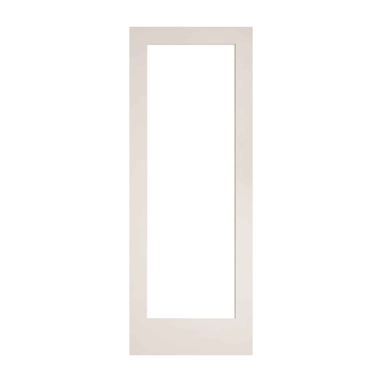 Porte Française de style Shaker à 1 verre clair avec apprêt blanc, 32'' x 80'' 