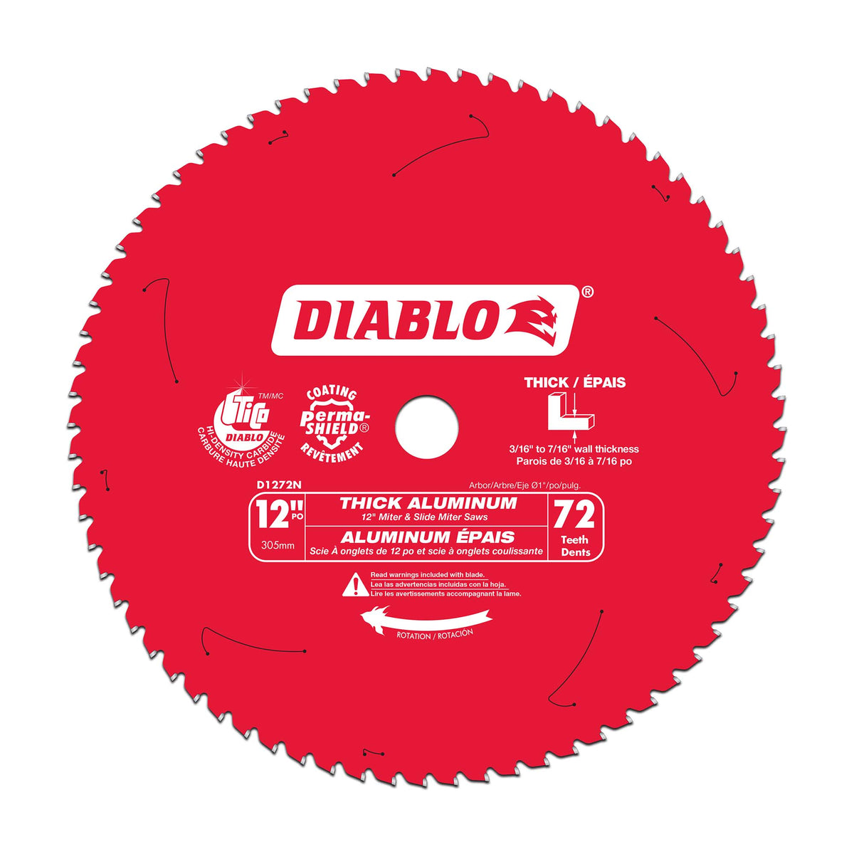 Lame pour métaux non-ferreux Diablo de 12&quot; à 72 dents