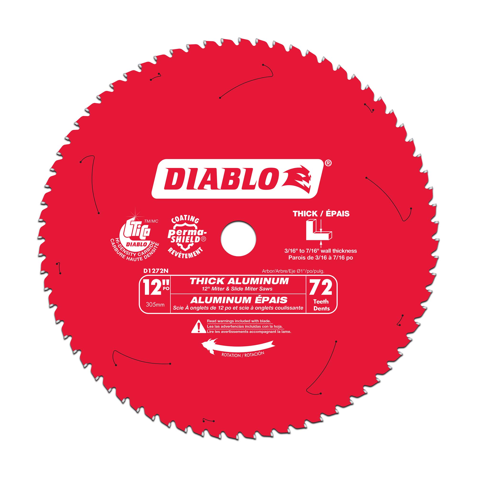 Lame pour métaux non-ferreux Diablo de 12" à 72 dents