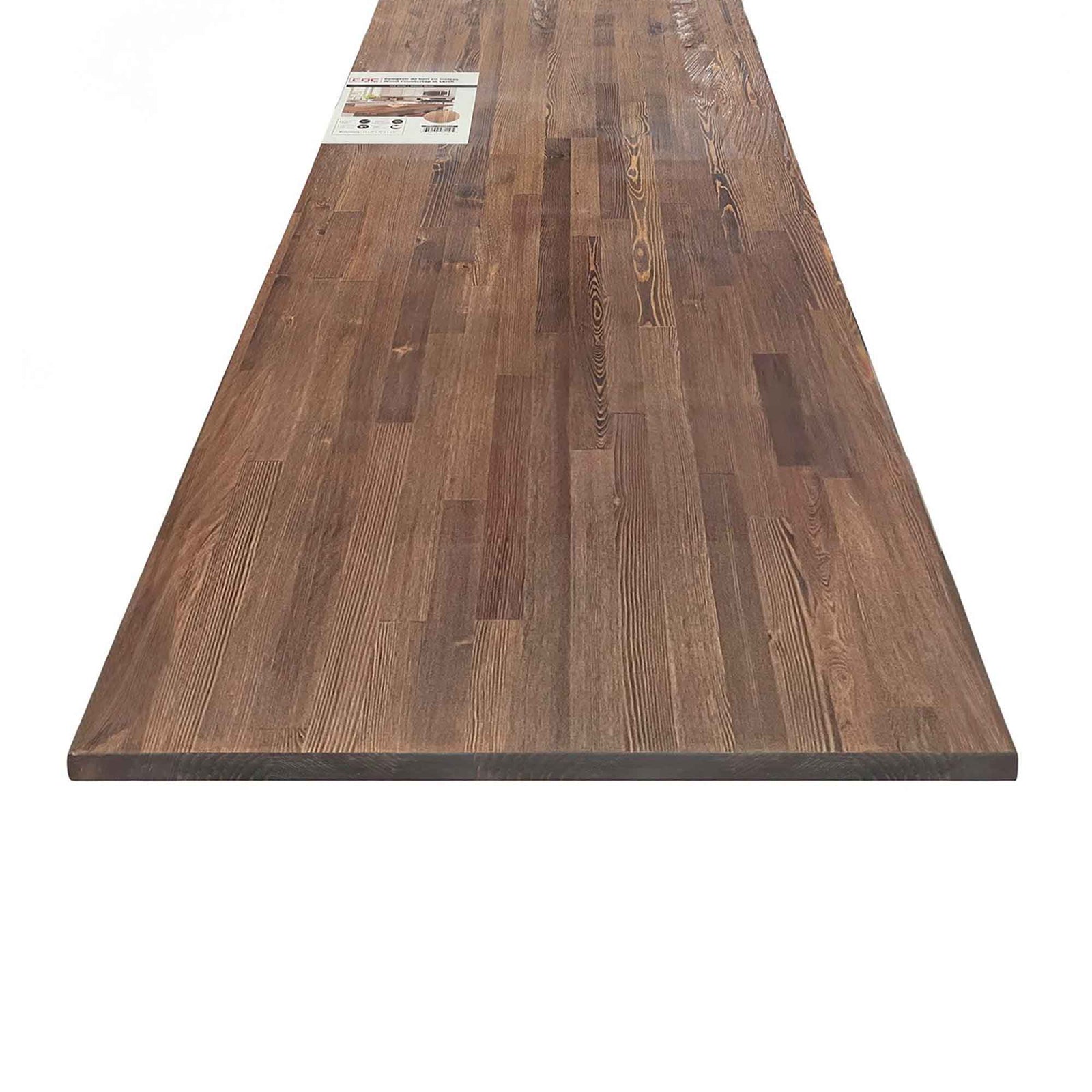 Comptoir de bois en mélèze teint couleur noyer, 96'' x 25-1/2'' x 1-1/2''