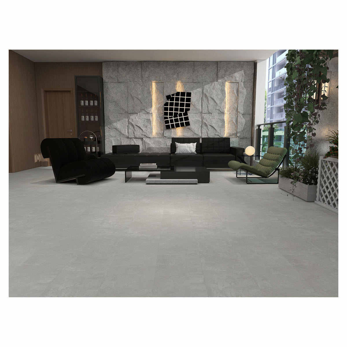 Plancher de vinyle SPC Elegancia de 8 mm, Cemento Grigio (23,99 pi²)