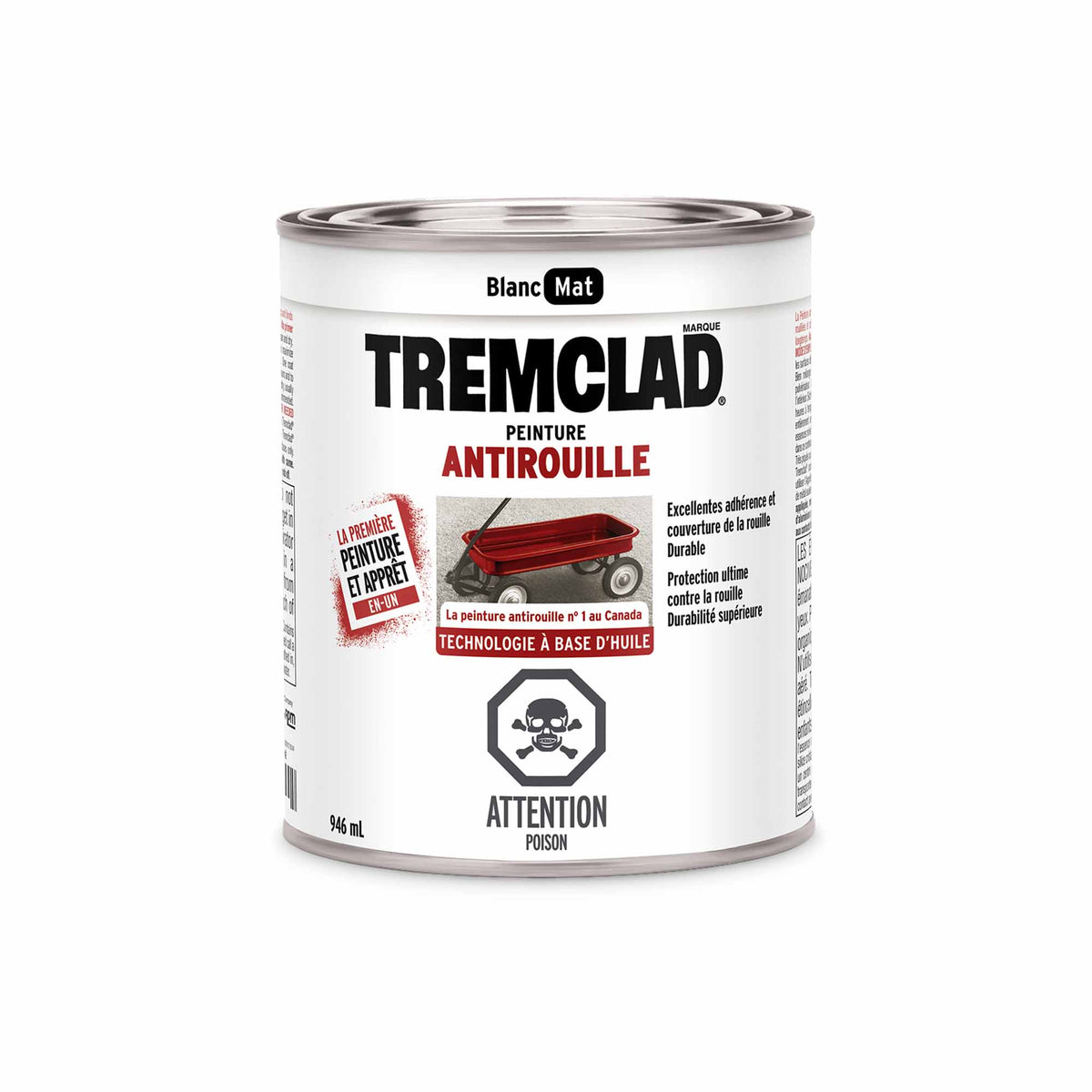 Tremclad peinture antirouille à base d&#39;huile blanc mat, 946 ml