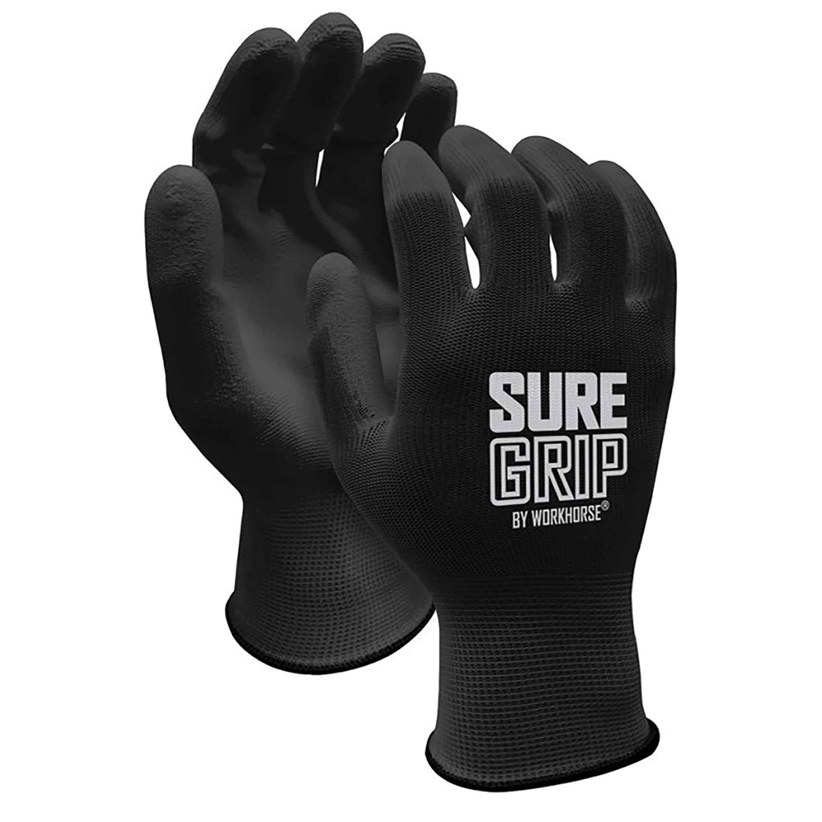 Gants en tricot de polyester avec paumes enduites de polyuréthane, grand