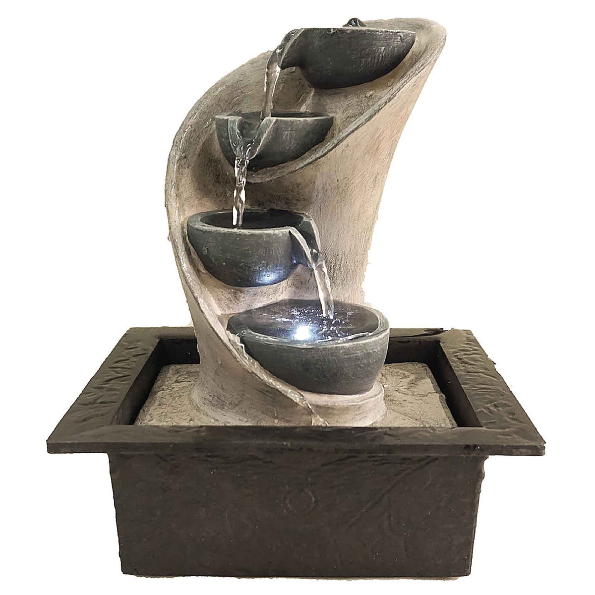 Mini fontaine courbée en polyrésine , 8" x 7'' x 10''