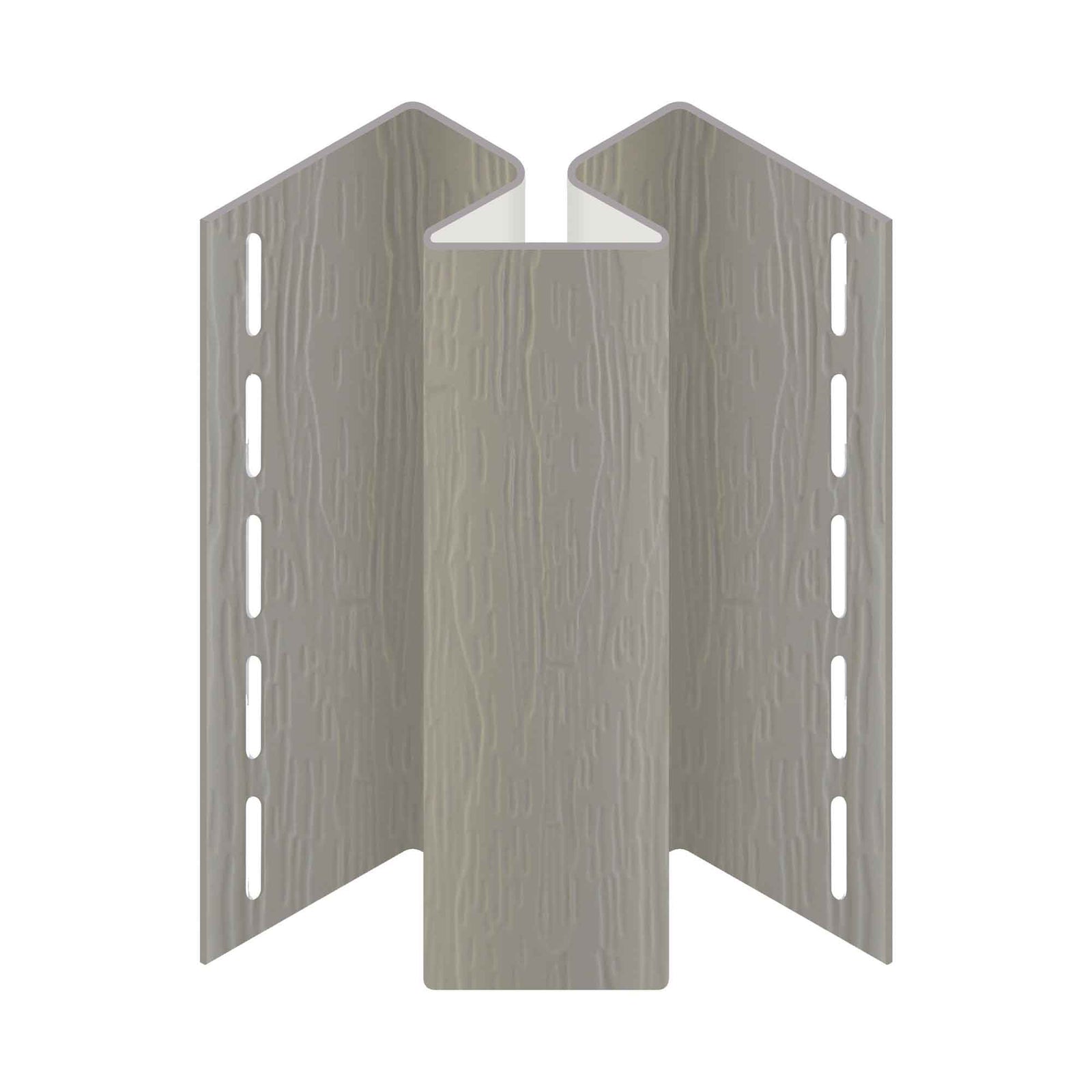 Moulure de coin intérieur en vinyle de couleur gris pierre, 10' x 3/4" x 1-3/8"