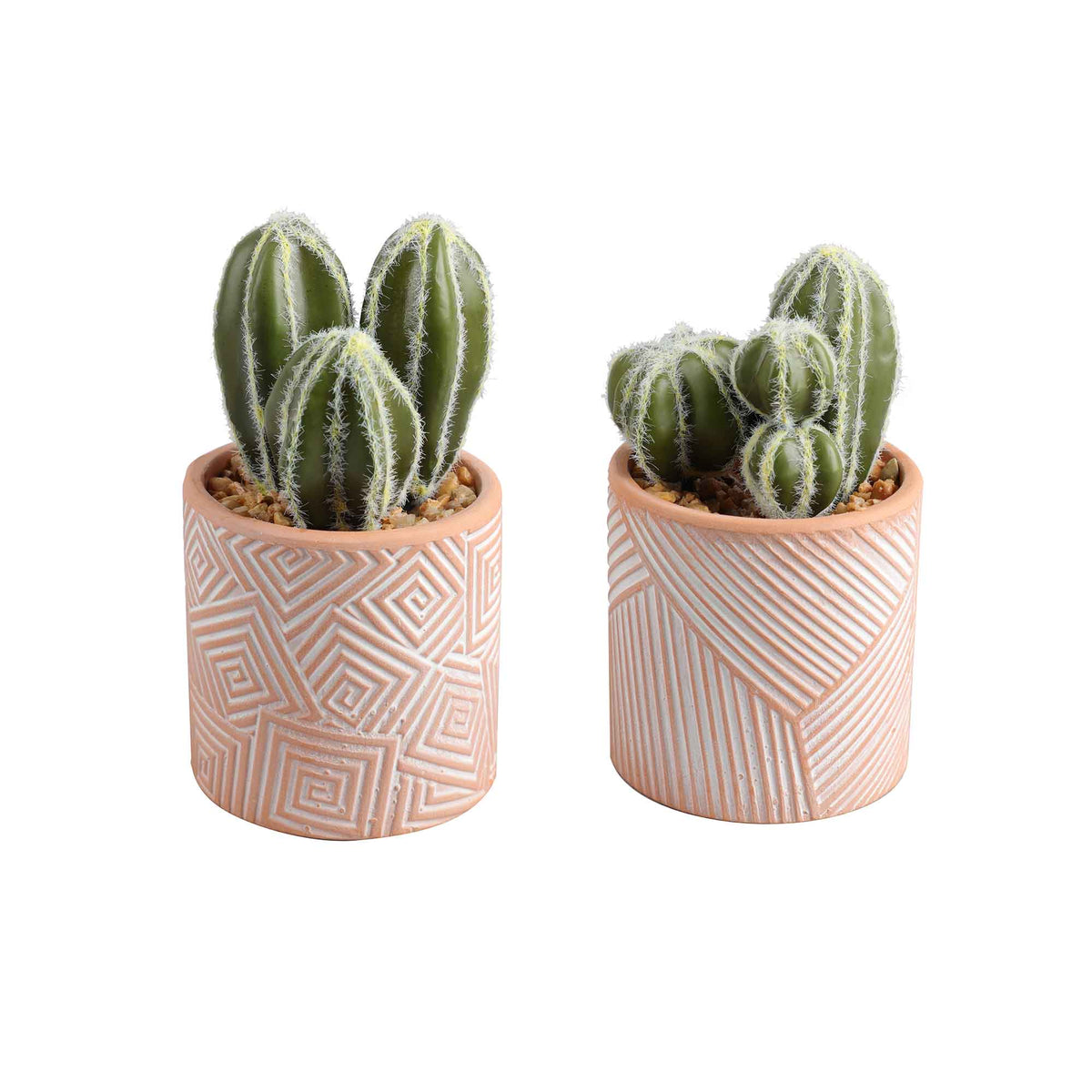 Cactus artificiel dans un pot en terre cuite, 5,6&#39;&#39; (choix entre 2 variétés) 