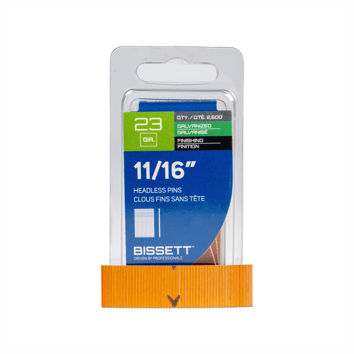 Clous de finition fins sans tête de calibre 23 en acier galvanisé, 11/16'' (2 600 unités)