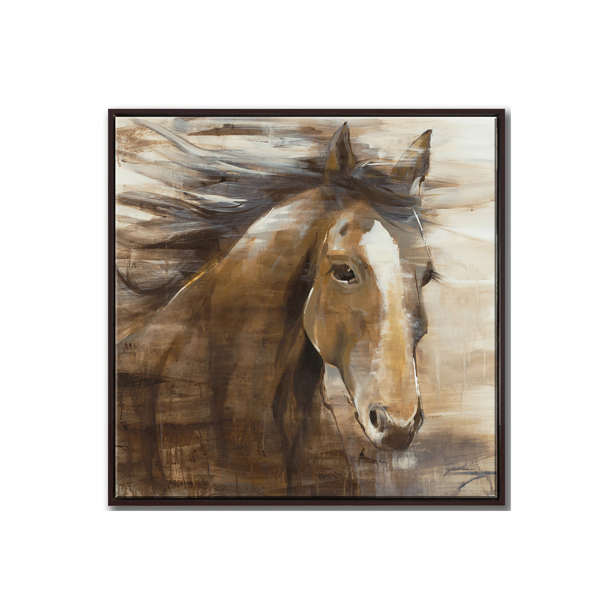 Canevas cheval au galop 40&#39;&#39; x 40&#39;&#39;