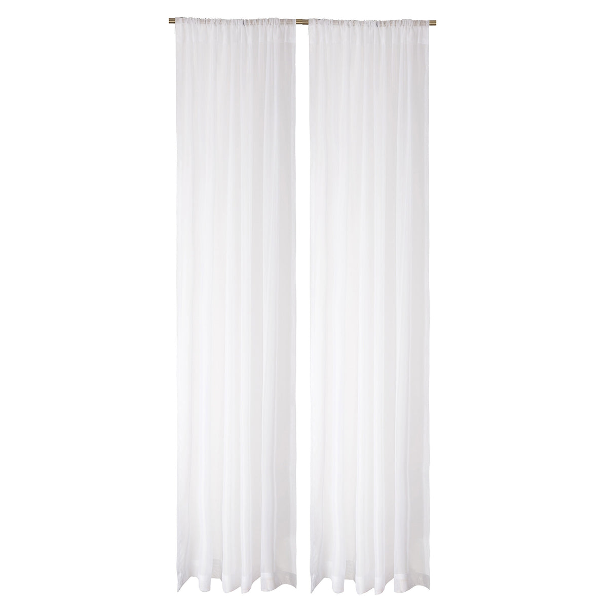 Ensemble de 2 rideaux en voilage tissé, blanc (54" x 96")