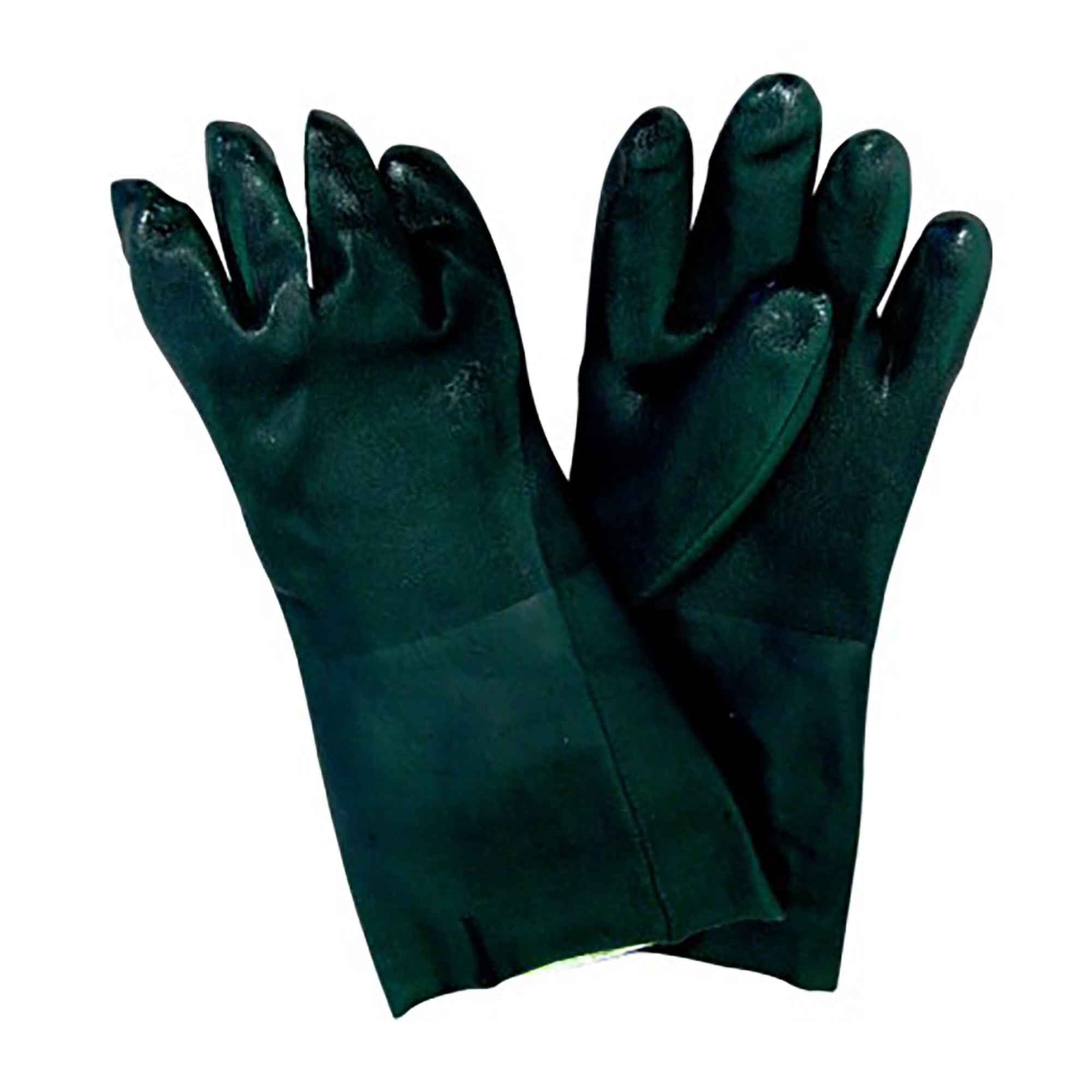 Gants verts à manches longues en PVC avec paumes à double revêtement, taille unique