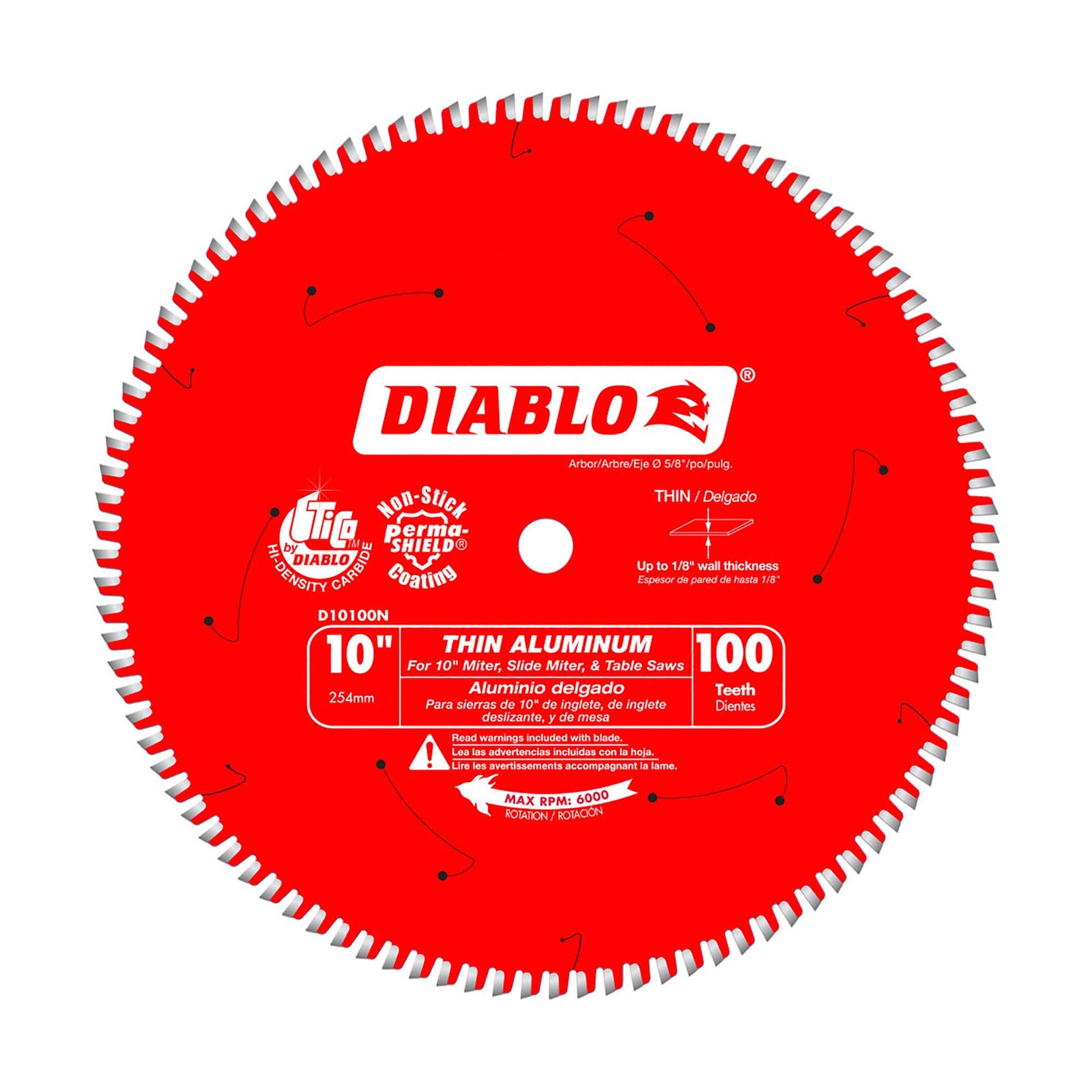 Lame Diablo pour métaux non-ferreux de 10" à 100 dents