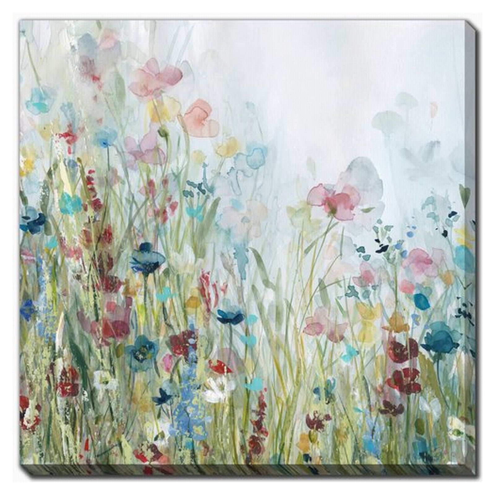 Canevas de prairie avec fleurs sauvages, 38" x 38"