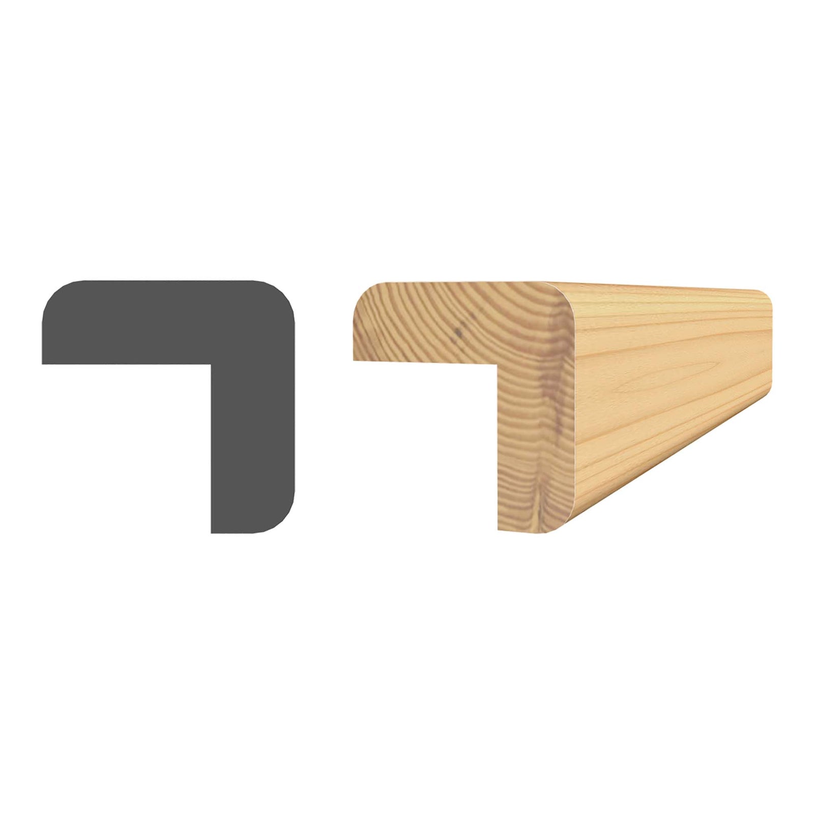 Coin extérieur en pin sélect 3/4'' x 3/4'' x 8'