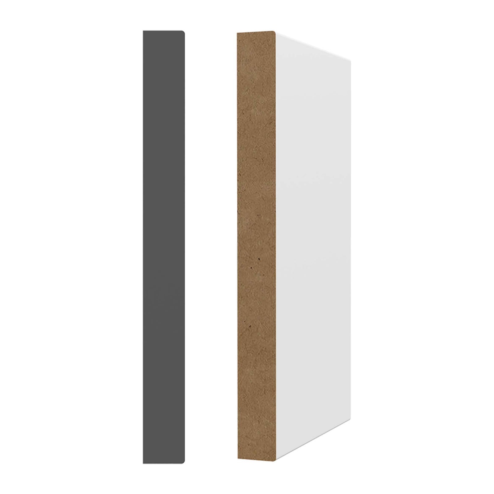 Moulure rectangulaire en MDF avec apprêt blanc 3/4" x 7-1/4" x 8'