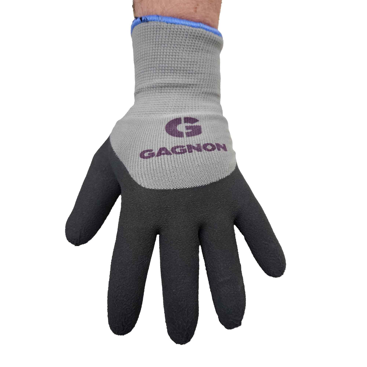 Gants de travail d’hiver tricotés avec revêtement en mousse de latex, grand