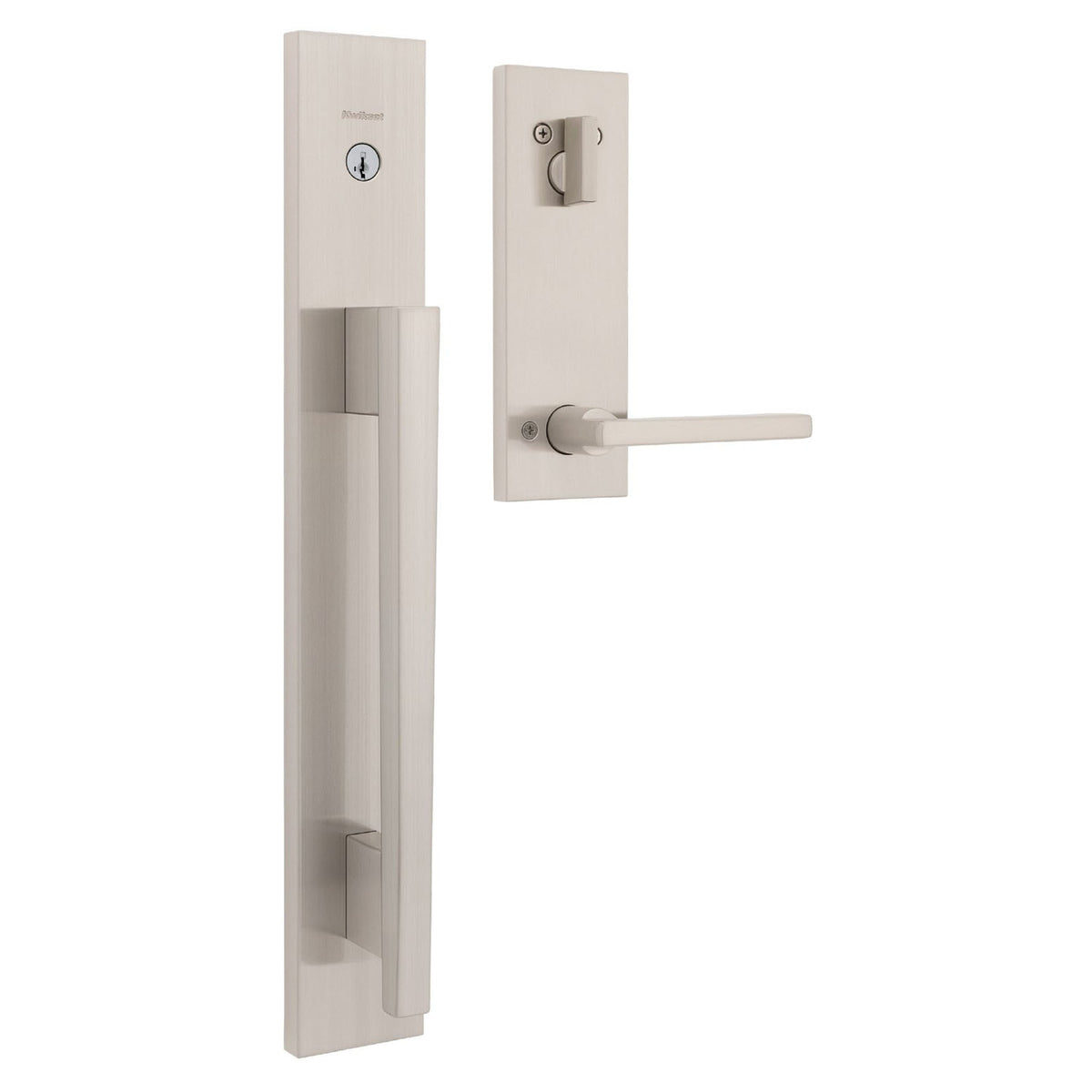 Clenche d'entrée Caerus, nickel satiné