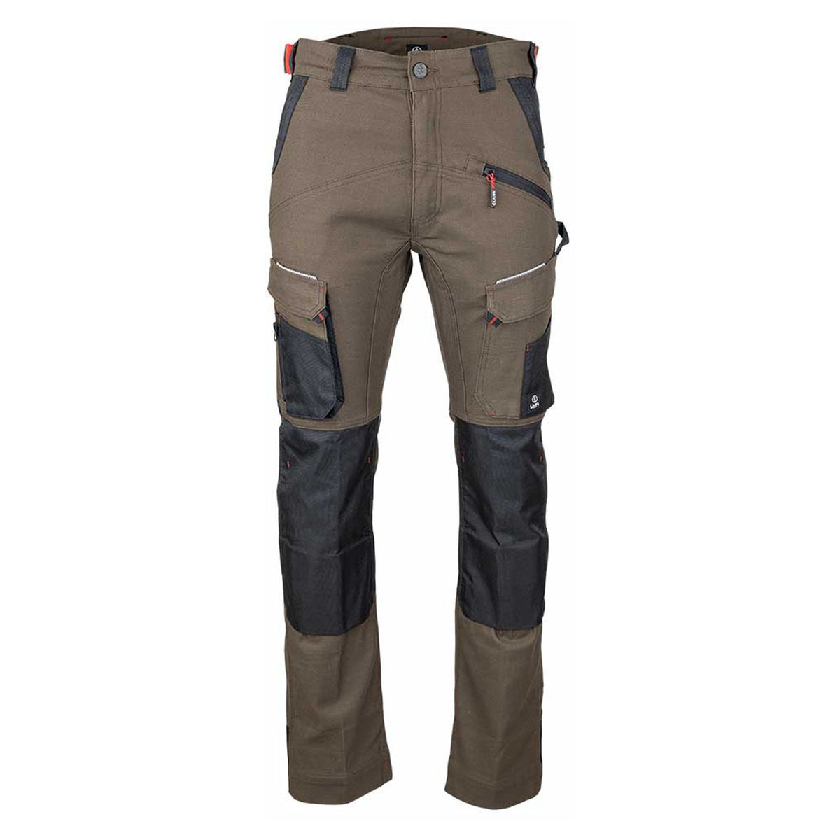 Pantalon Sonique stretch bicolore avec poches pour genouillères, marron/noir (38/48)