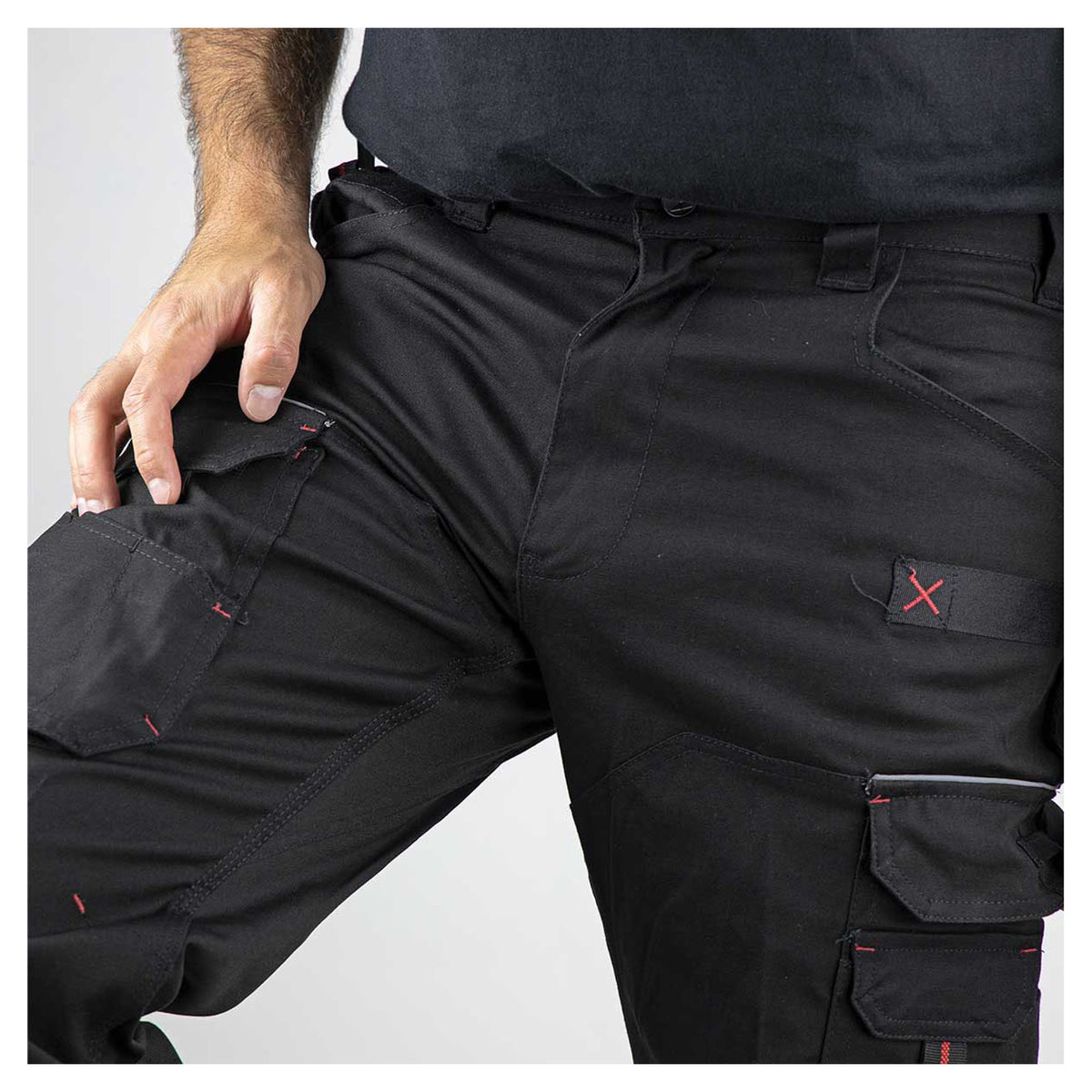 Pantalon Basalte en tissu canevas extensible, noir (36/46)
