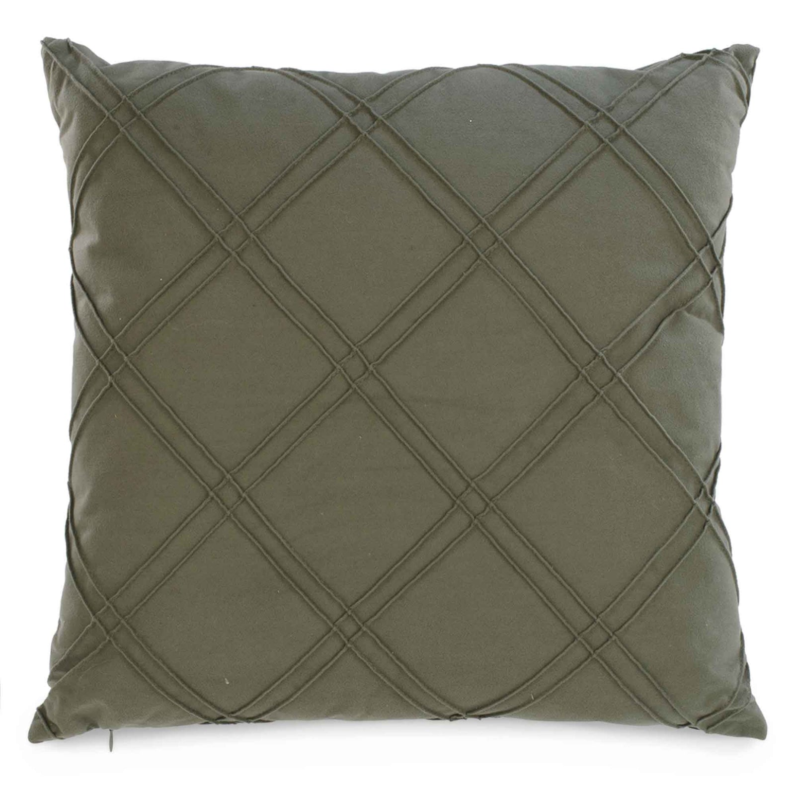 Coussin vert en velours, 17" x 17"