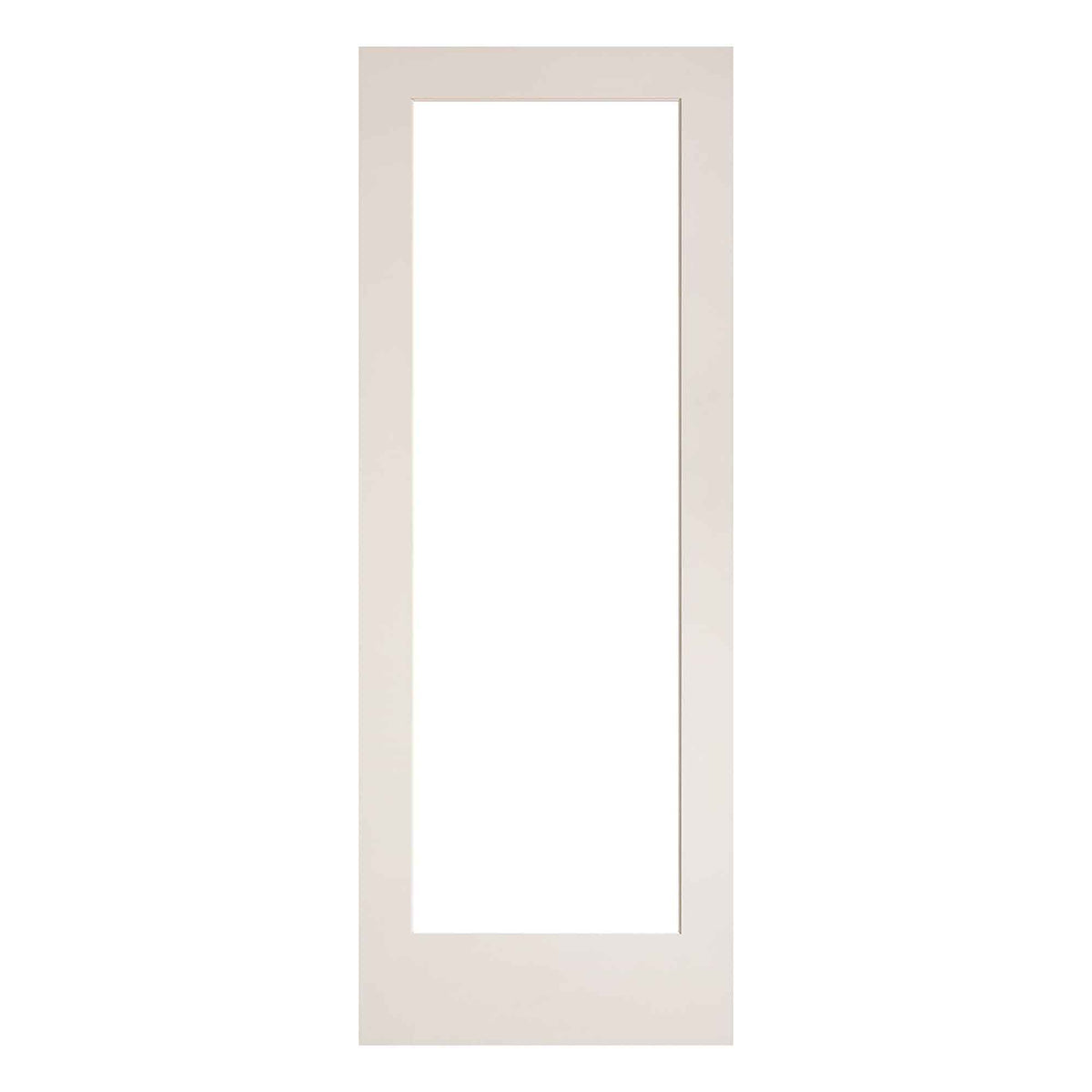 Porte Française de style Shaker à 1 verre clair avec apprêt blanc, 30&#39;&#39; x 80&#39;&#39; 