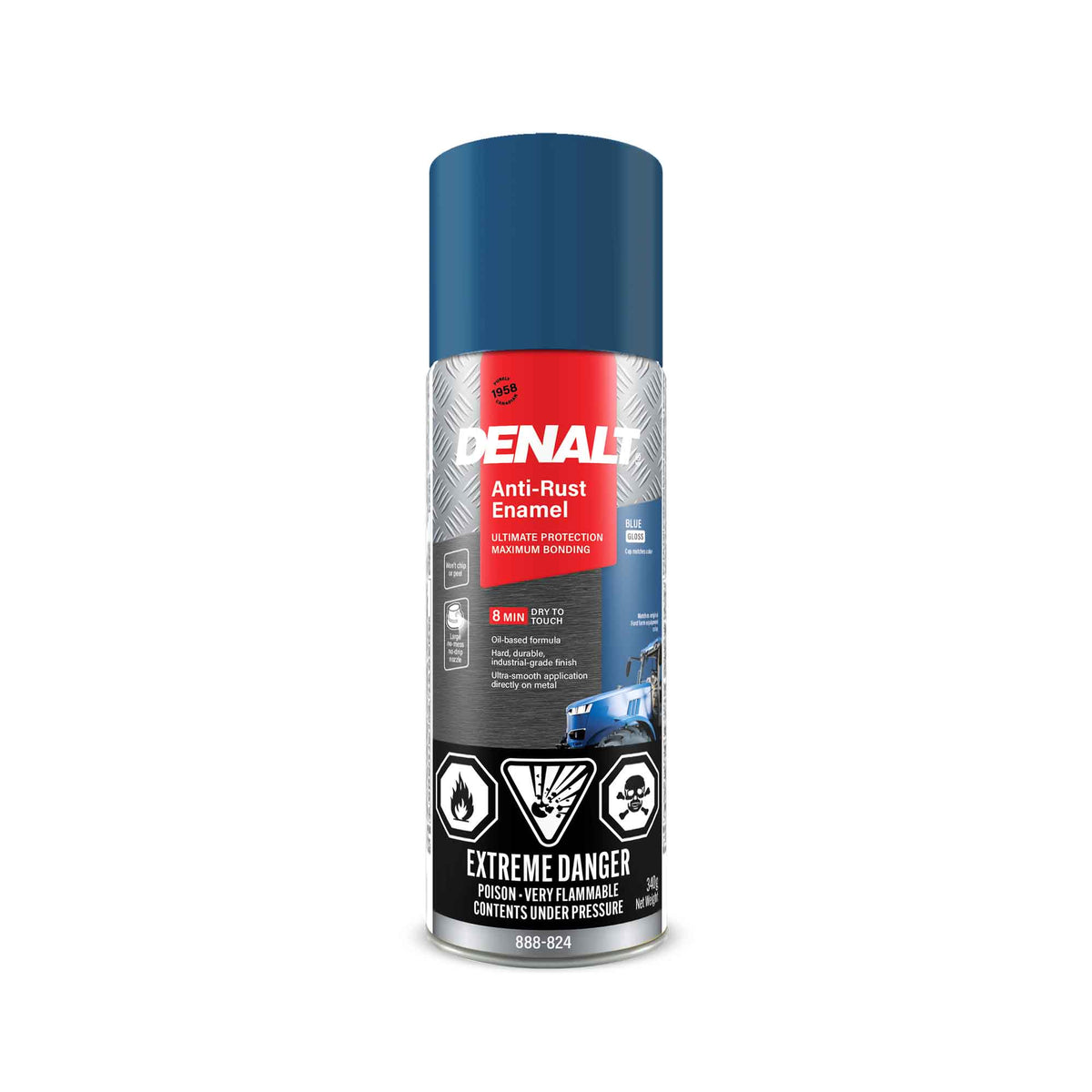 Émail antirouille en aérosol à base d’huile, 340 g (bleu Ford lustré)