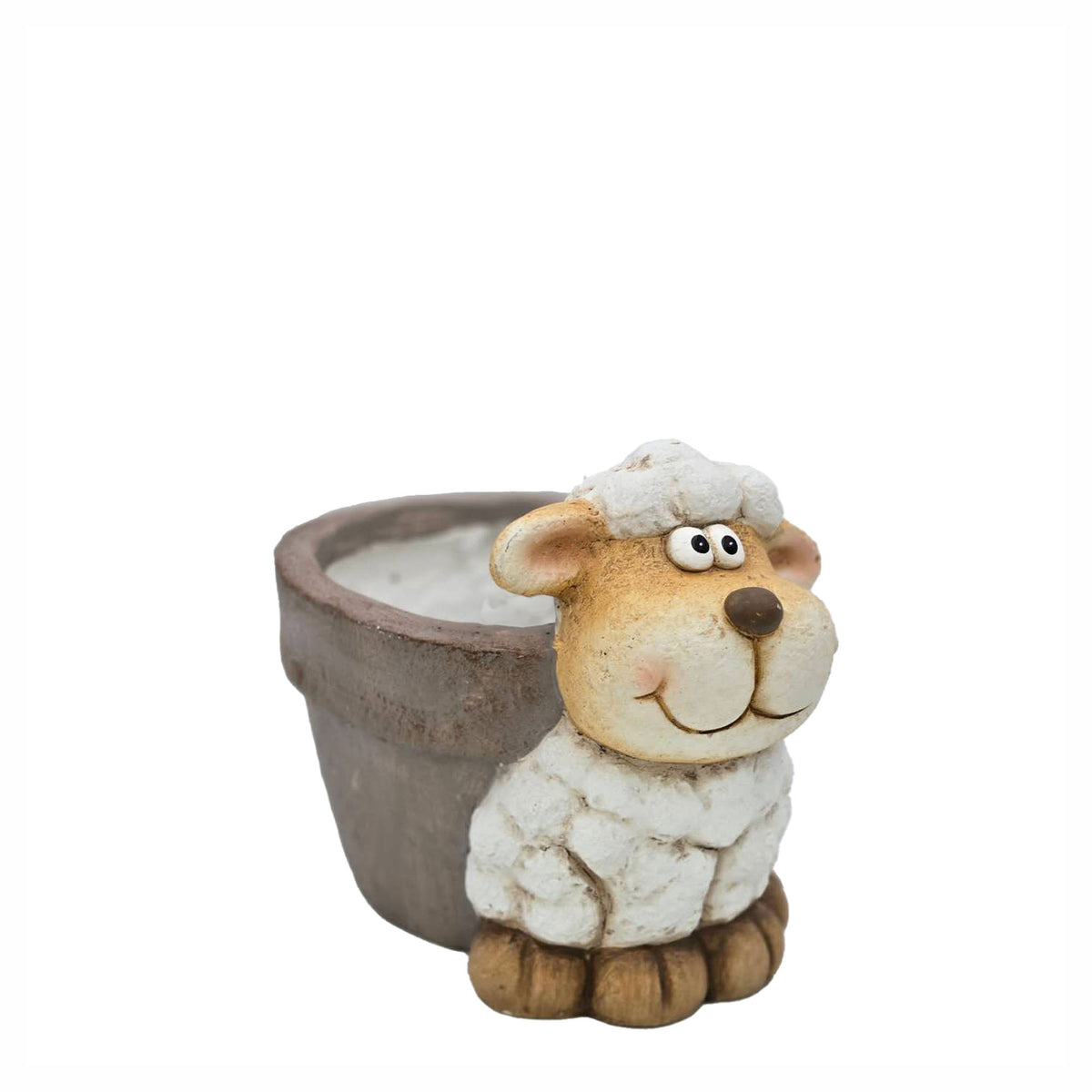 Jardinière avec figurine de mouton, 8" x 8-1/4" x 10''