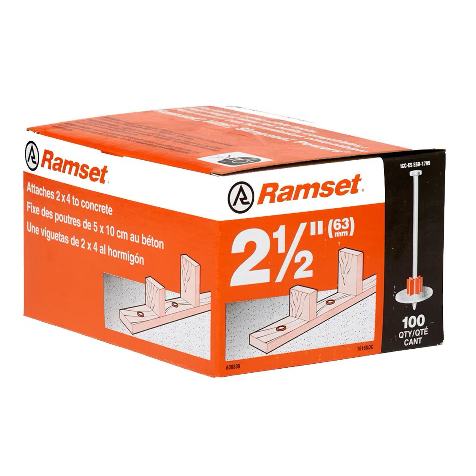 Goujon d'ancrage pour béton, 2-1/2" (100 unités)