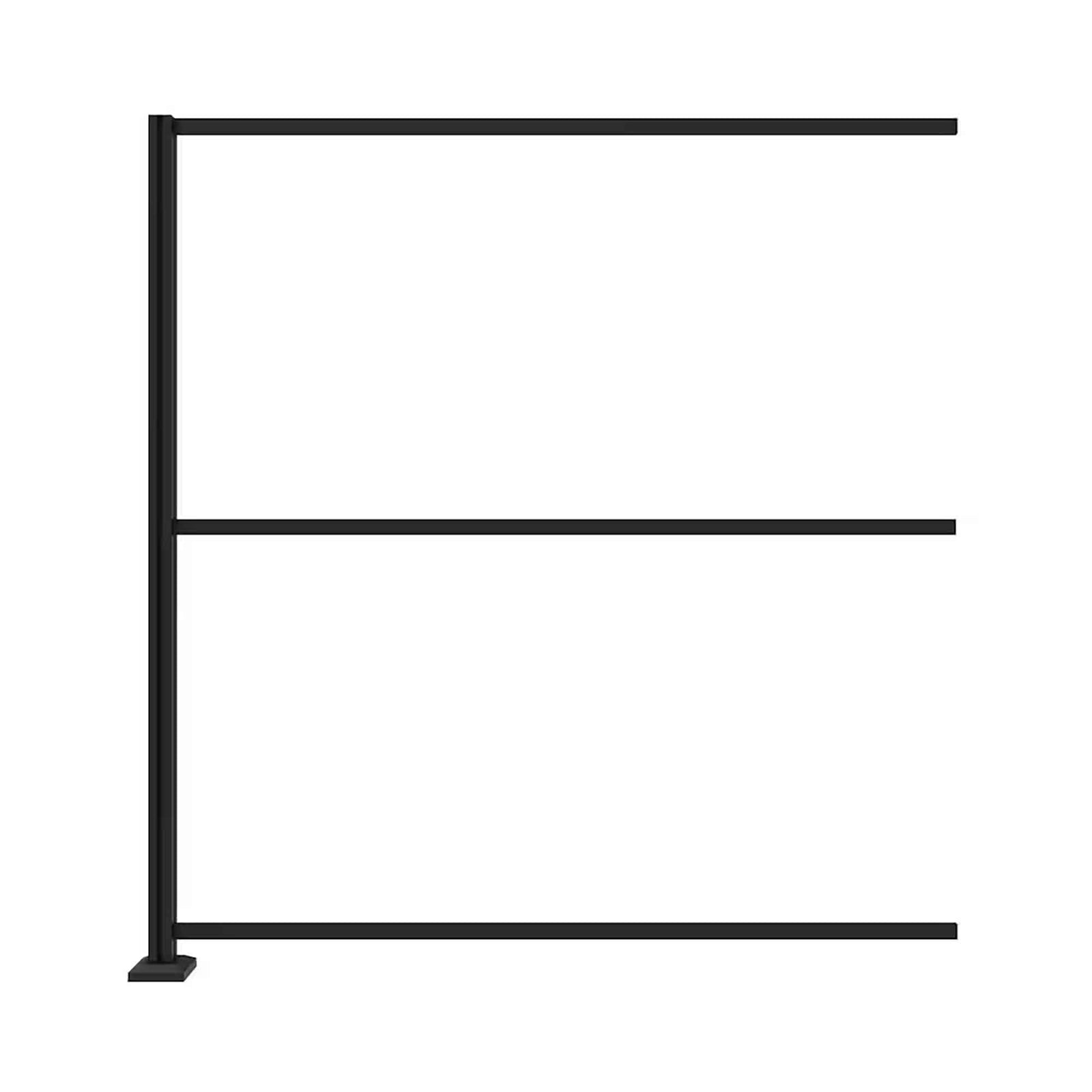 Extension de coin pour structure en aluminium noir de 74'' x 71'' pour panneaux décoratifs, 34'' x 68''