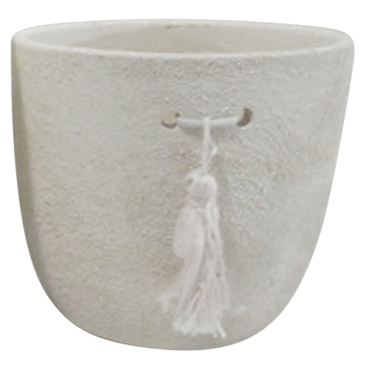 Pot de ciment Talamone blanc, 5,31" x 4,92"