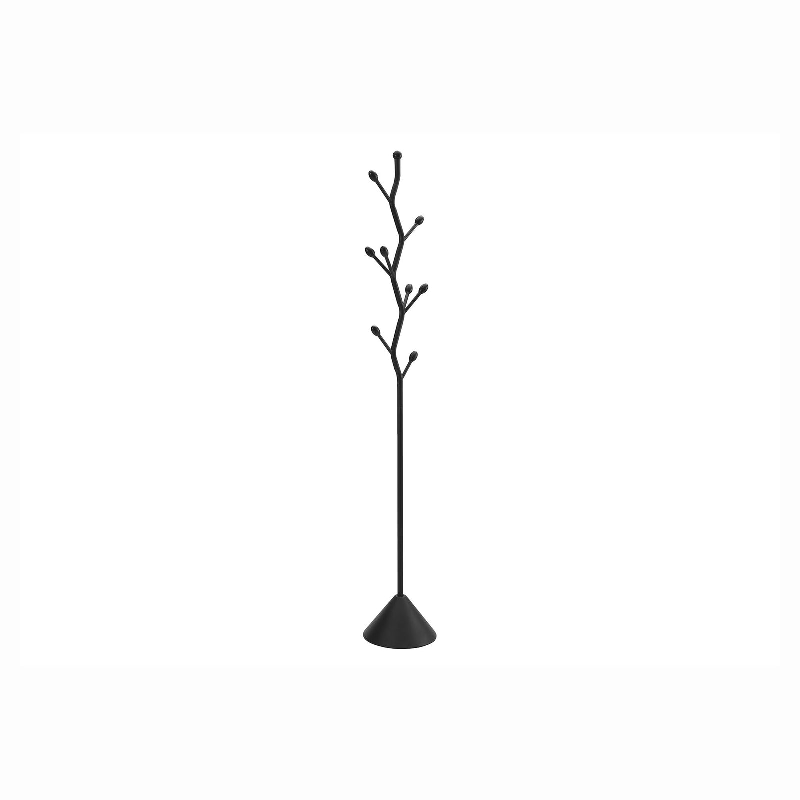 Porte-manteau de style contemporain en métal noir satiné, 72" 