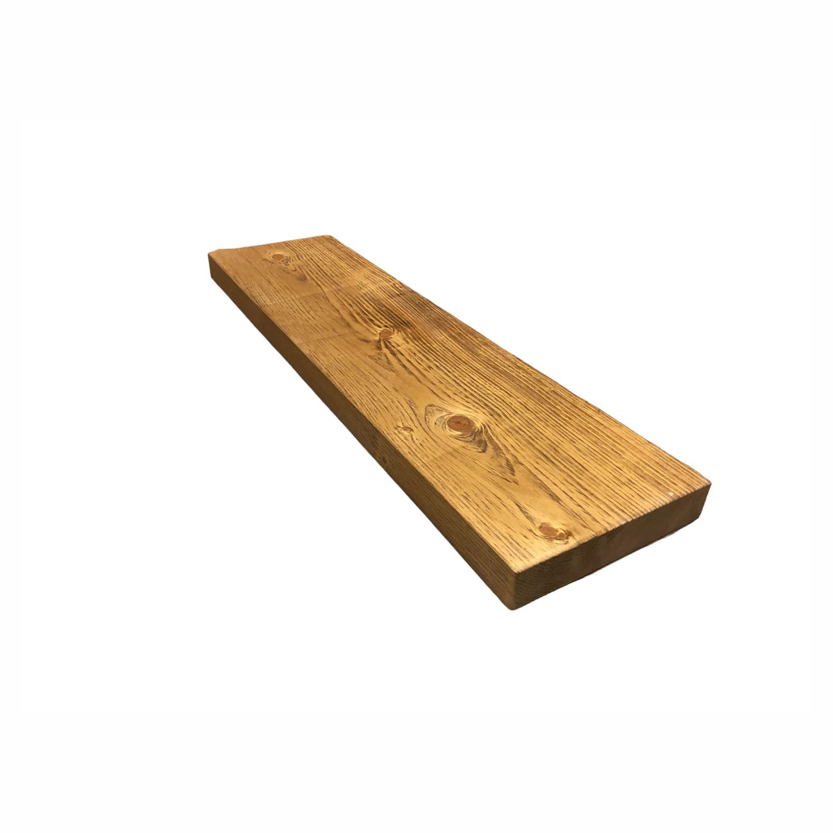 Tablette rustique en bois massif de couleur miel, 24" x 6" x 2"