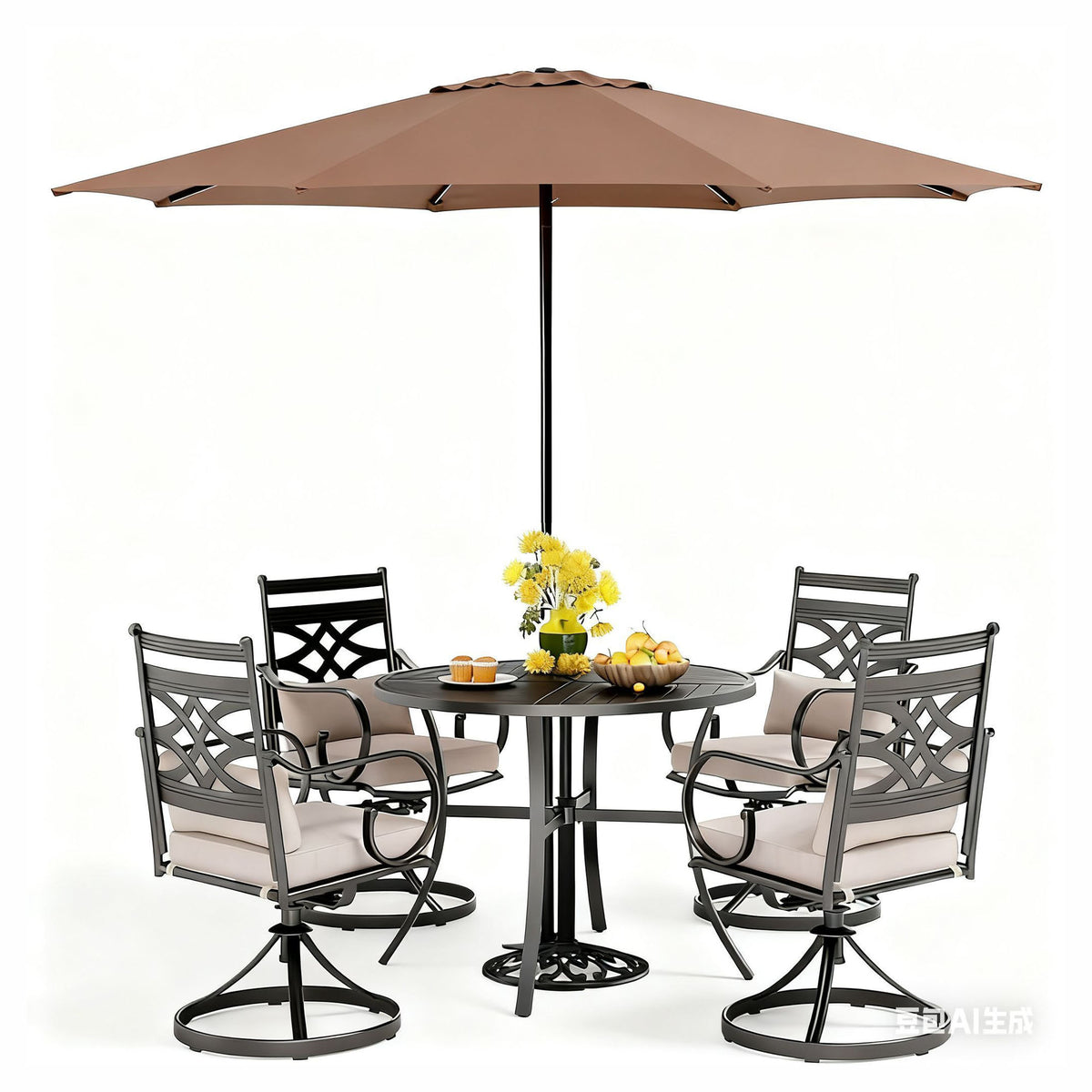Parasol de marché en aluminium de 9', terracotta