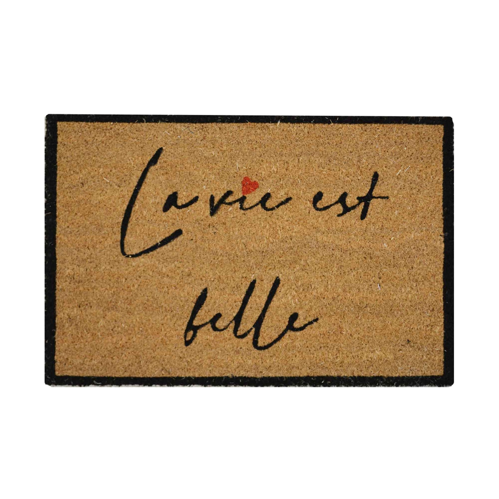 Tapis coco ''La vie est belle'', 15,75" x 23,62"