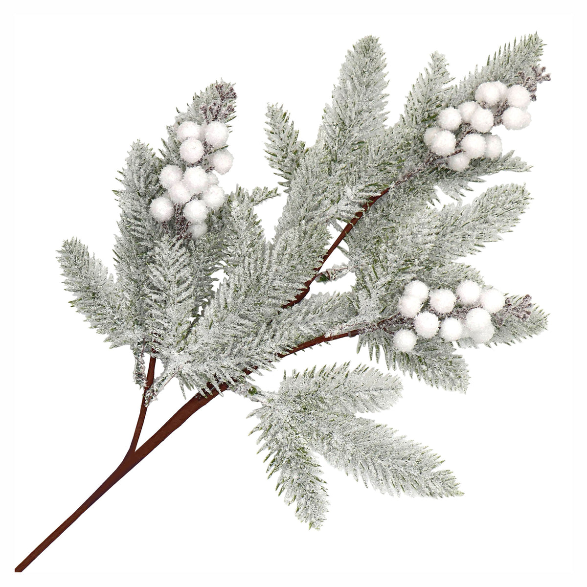 Pic de pin givré avec baies blanches, 29"