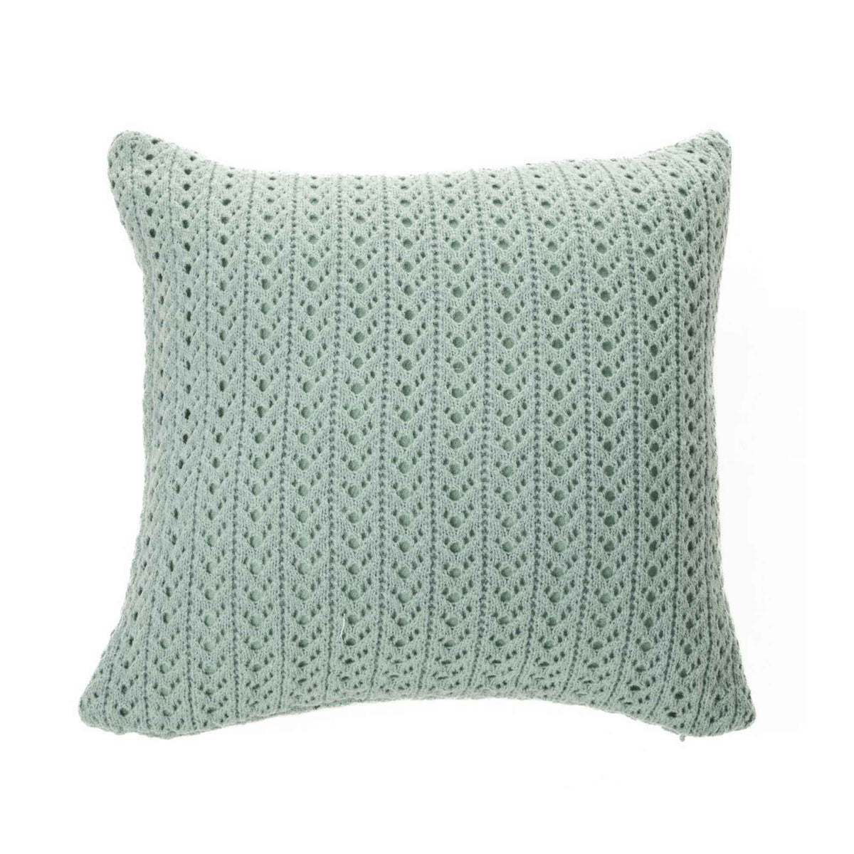 Coussin décoratif Naja en tricot de 18&quot; x 18&quot;, vert sauge