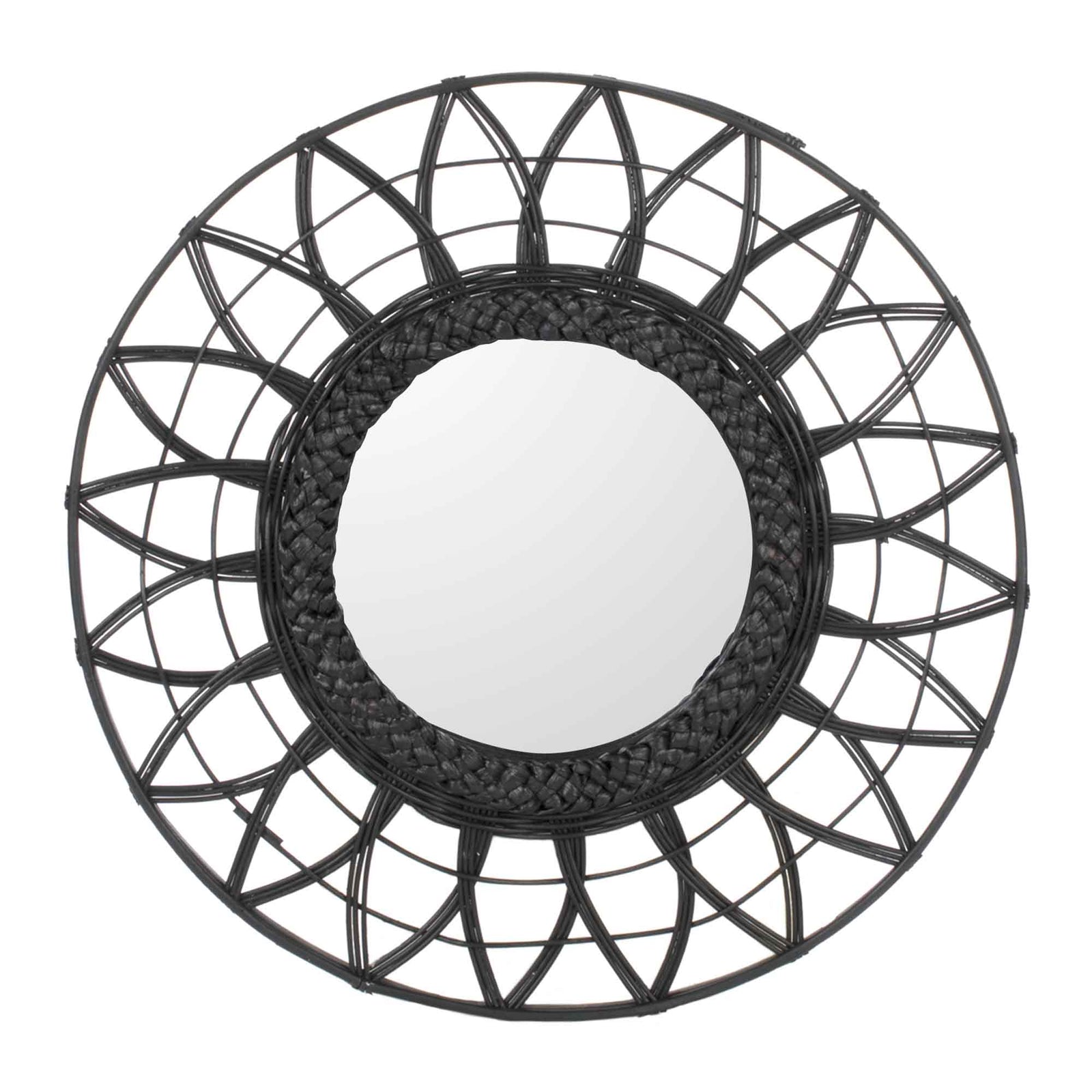 Miroir en bambou noir, 20" x 3/4"